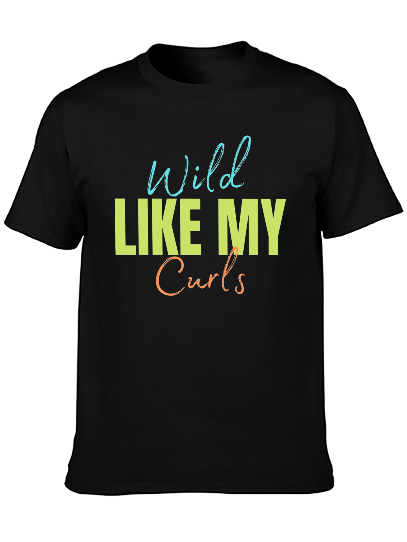 Black Wild Like My Curls T-Shirt - Fun Graphic Tee view 3