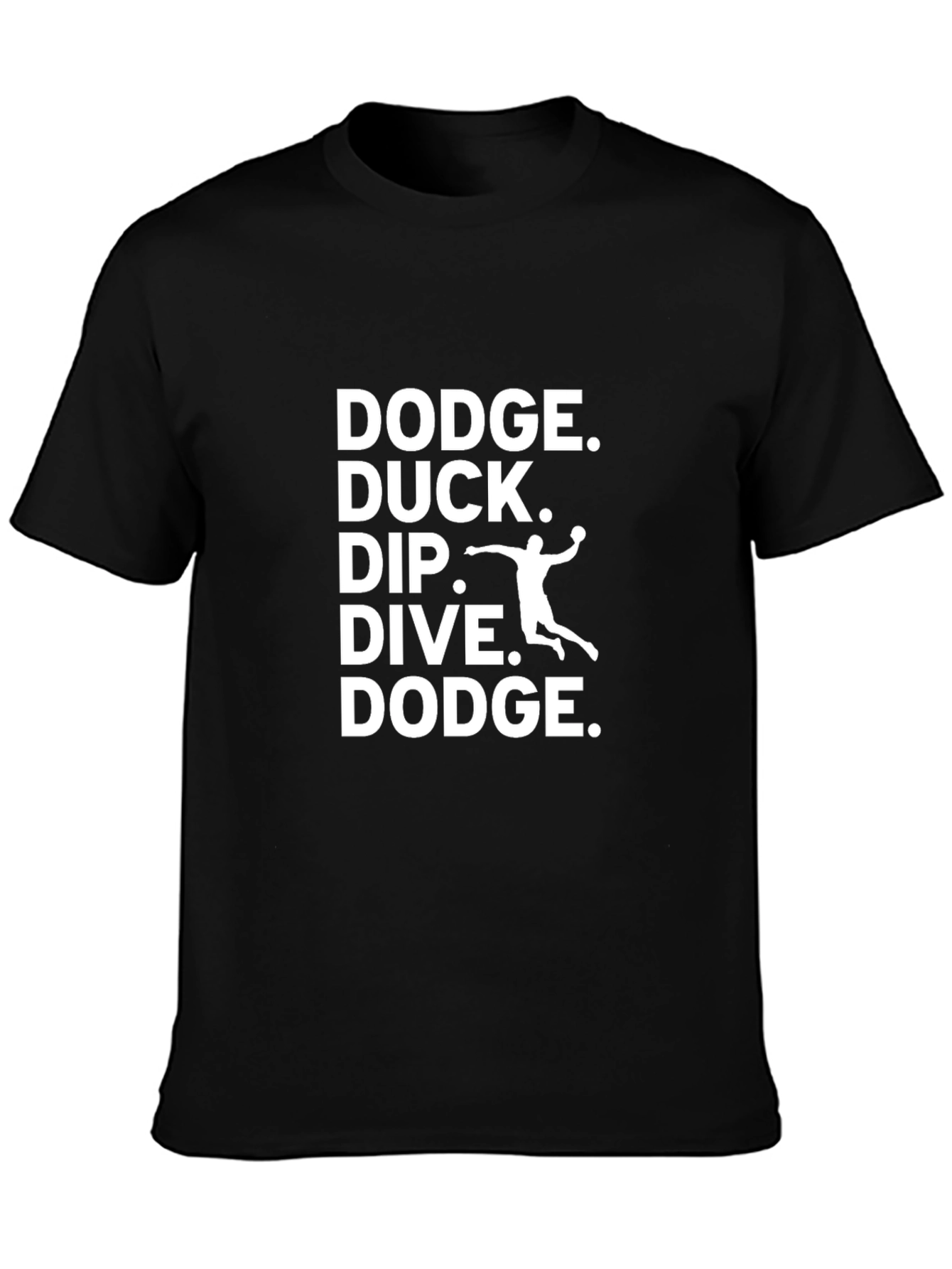 Black Dodgeball T-Shirt - Dodge Duck Dip Dive Dodge Graphic Tee view 3