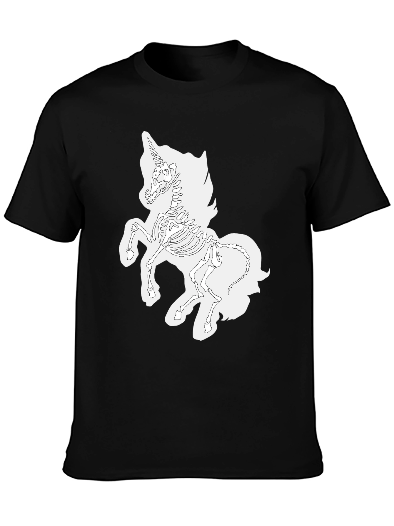 Black Unicorn Skeleton Graphic Tee - Black T-Shirt view 3