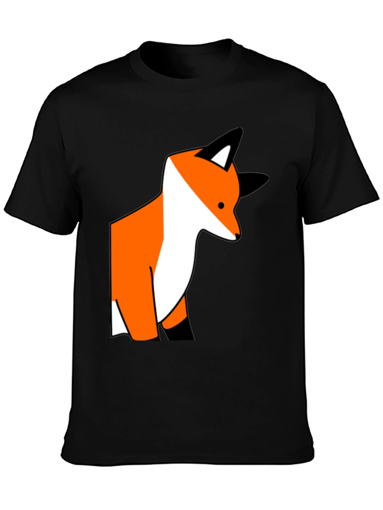 Black Fox Graphic Print Black T-Shirt view 3