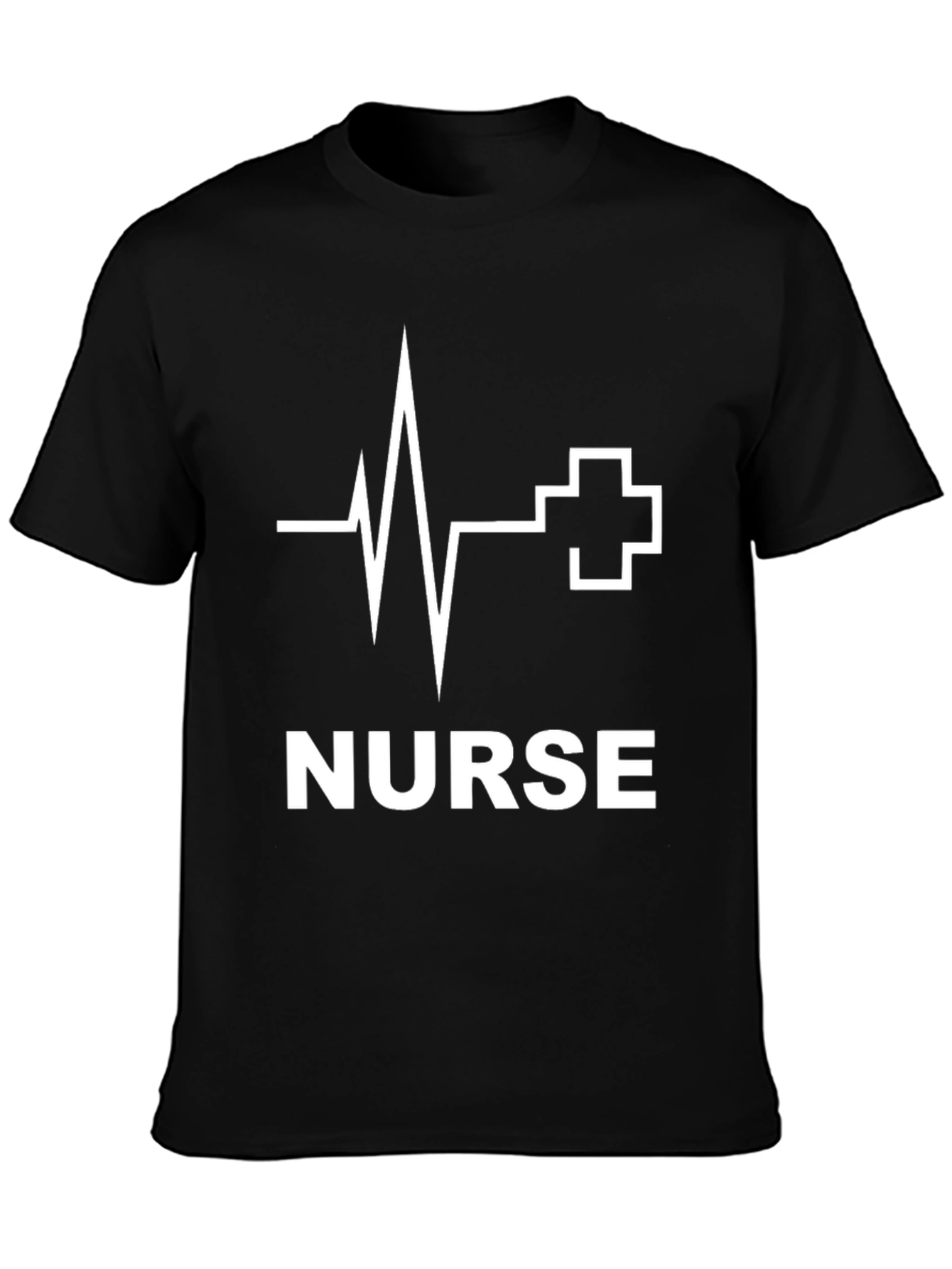 Black Nurse Heartbeat Graphic T-Shirt - Stylish and Comfortable view 3