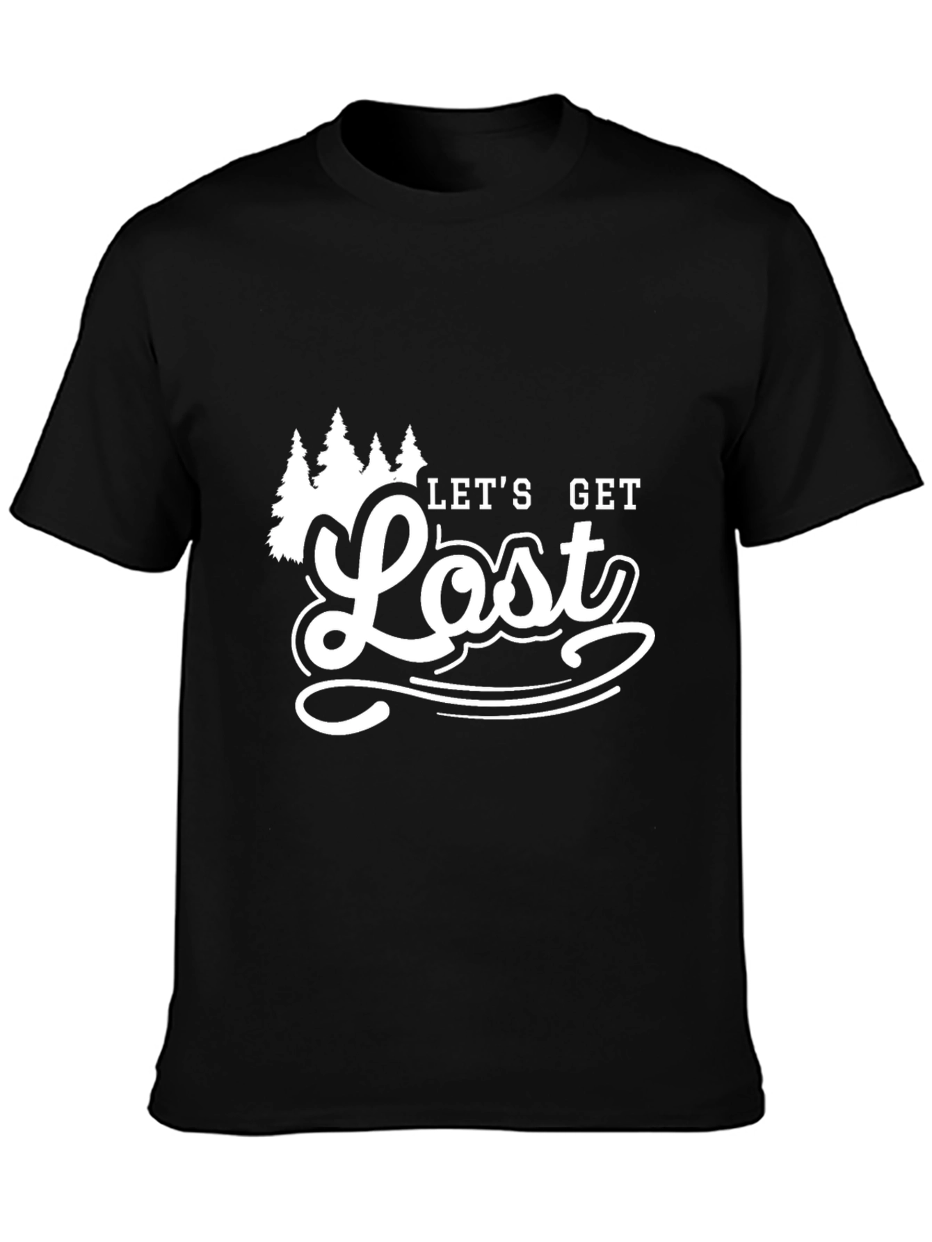 Black Let's Get Lost Graphic T-Shirt - Black view 3