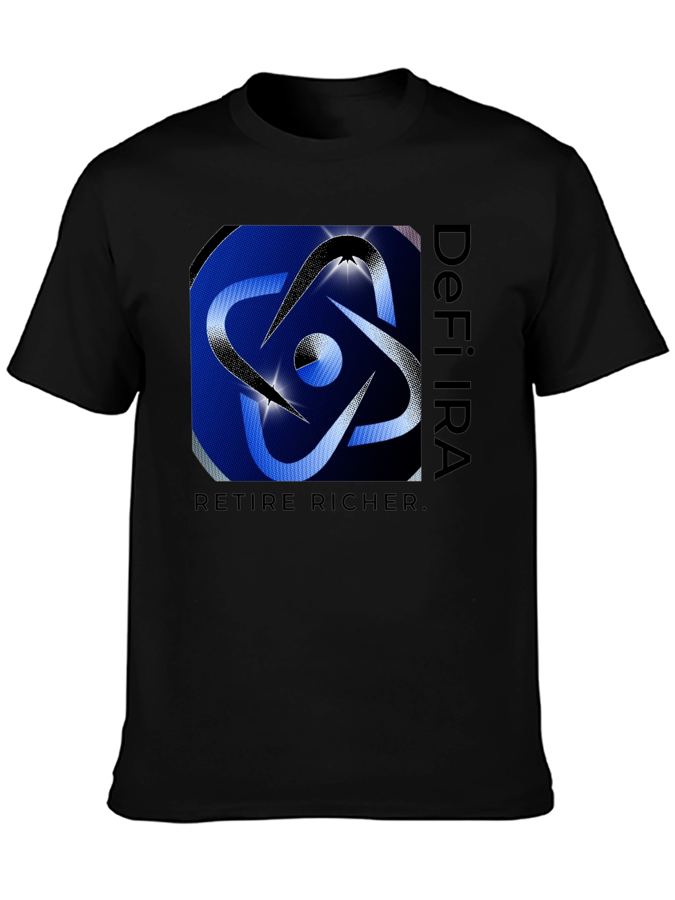 Black DeFi IRA Retire Richer Black T-Shirt view 3