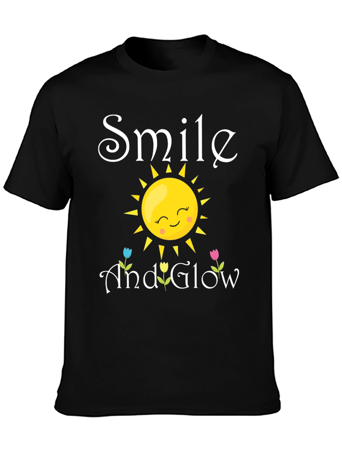 Black Smile and Glow Graphic Tee - Black view 3