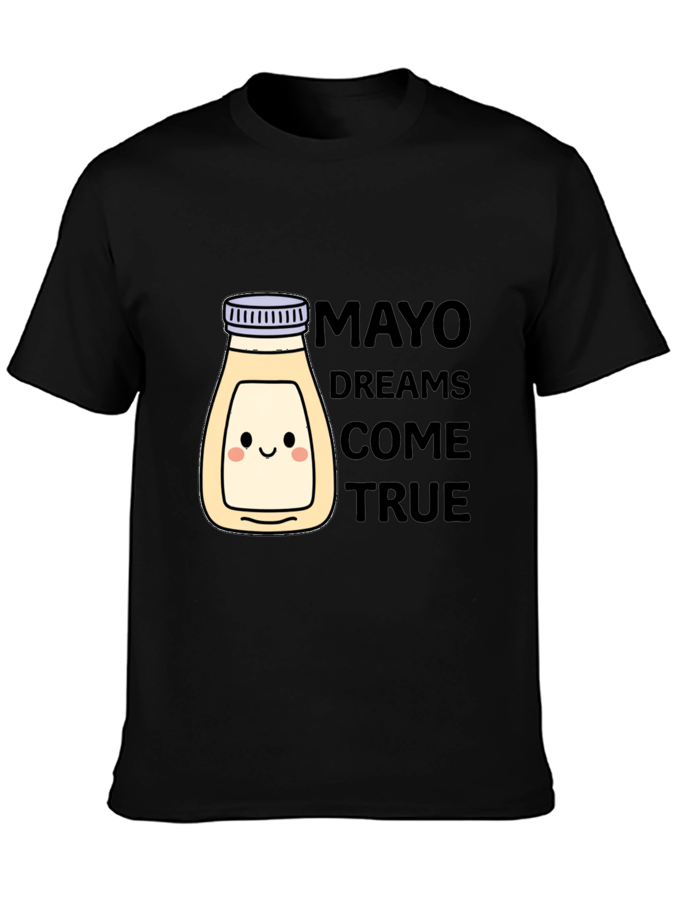 Black Mayonnaise Dreams T-Shirt - Black Crew Neck Graphic Tee view 3
