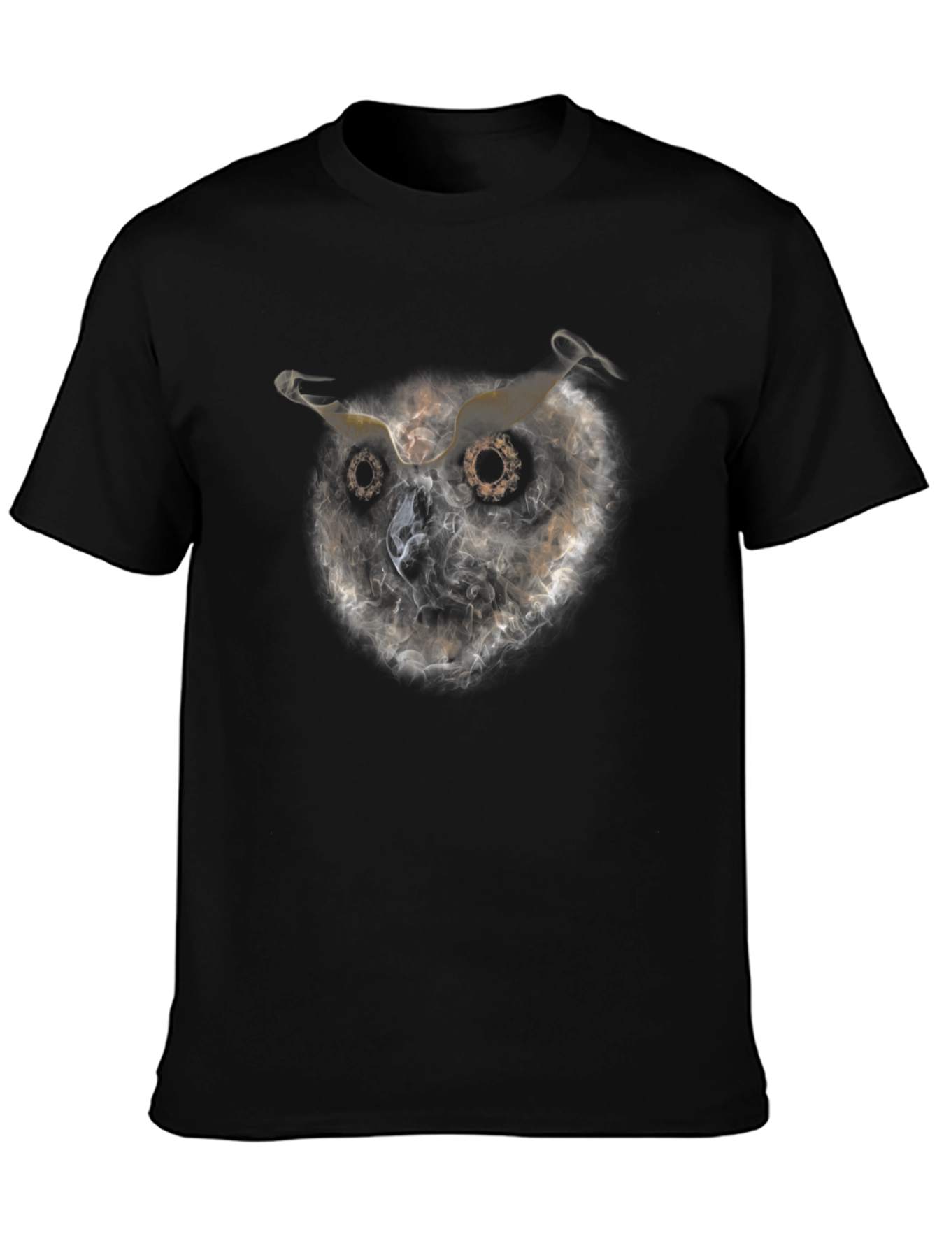 Black Owl Smoke Art Black T-Shirt view 3