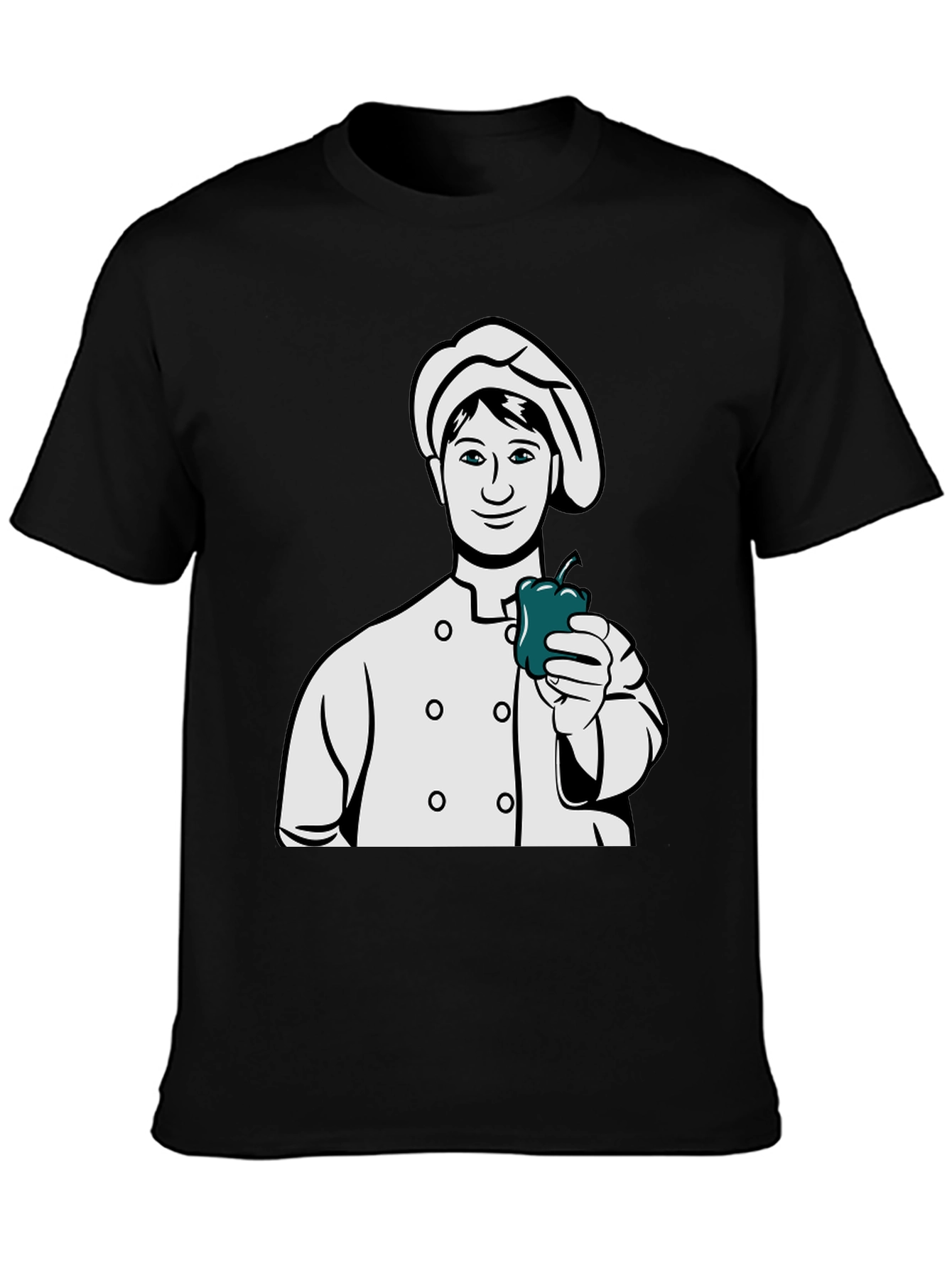 Black Chef Pepper Graphic T-Shirt view 3