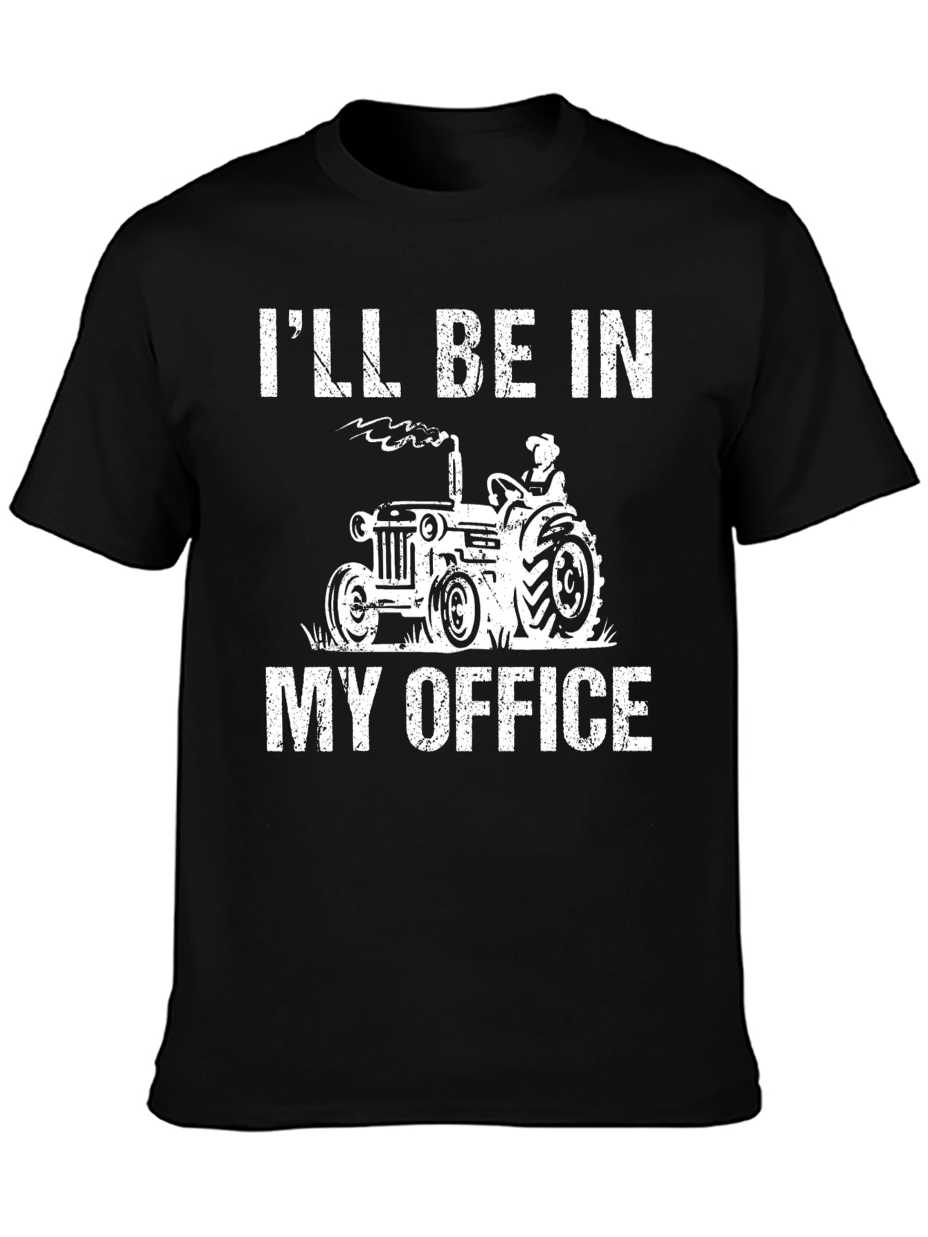 Black I'll Be In My Office Tractor T-Shirt - Funny Farm Tee view 3