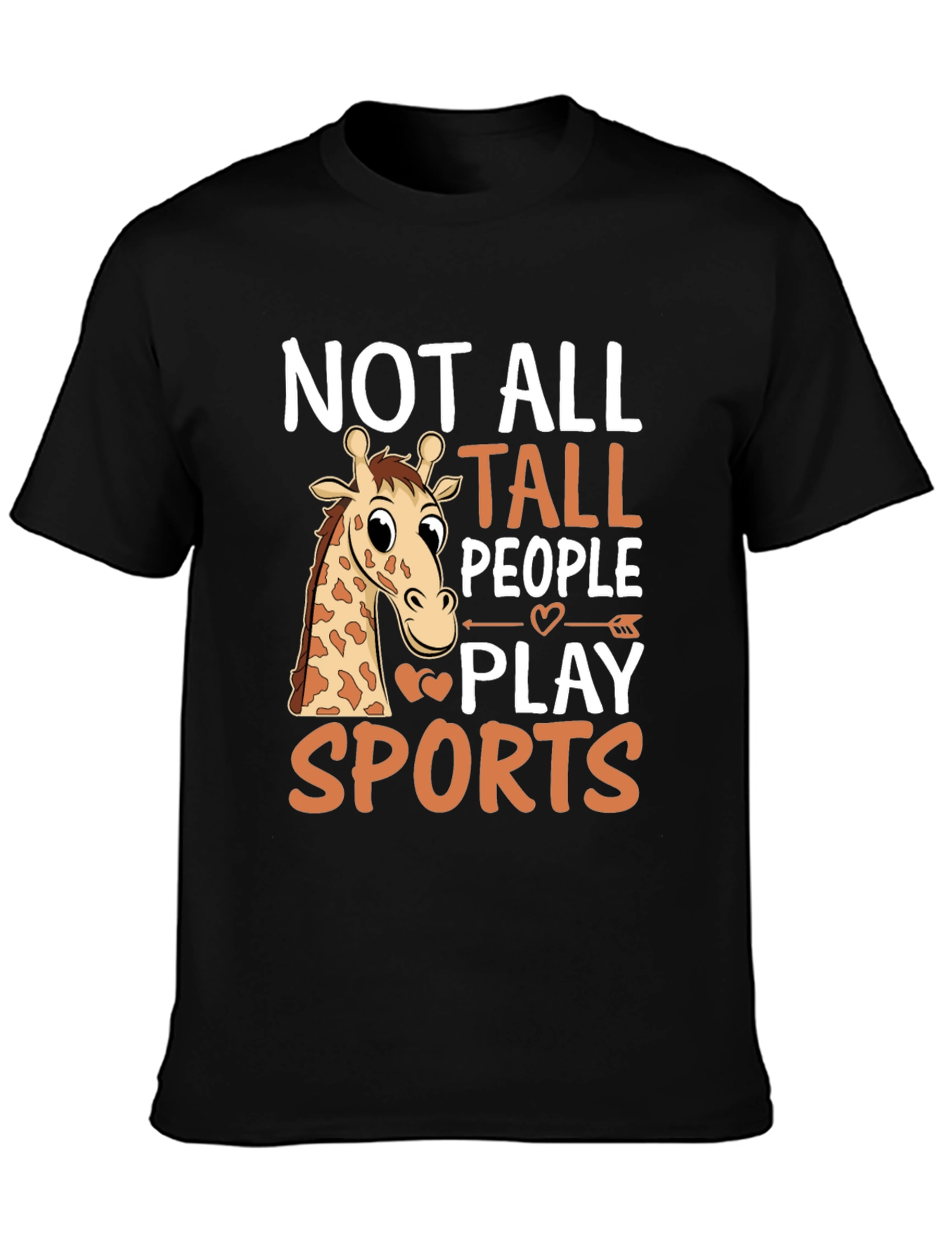 Black Funny Giraffe T-Shirt: Not All Tall People Play Sports view 3