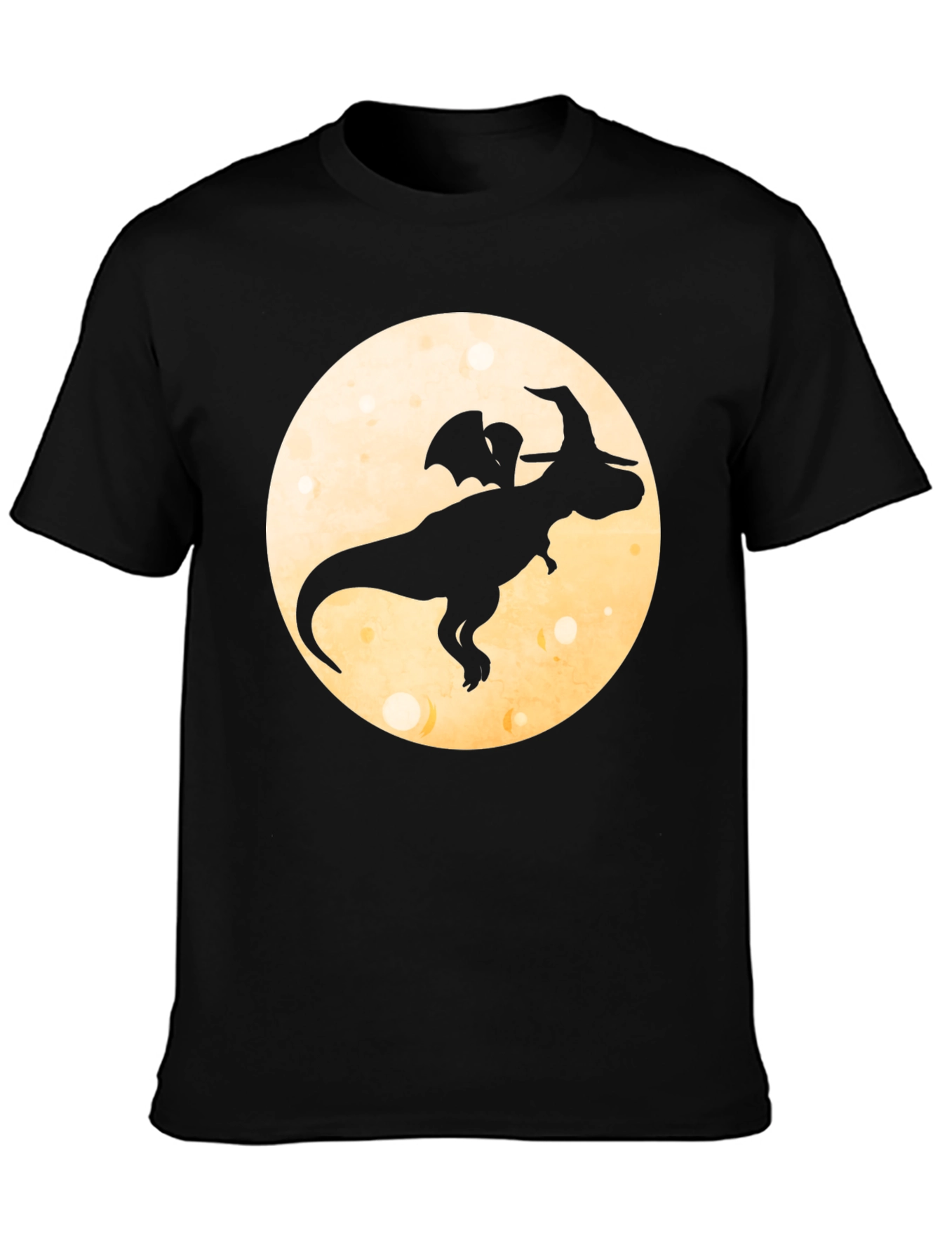 Black Dino Witch Moon T-Shirt view 3