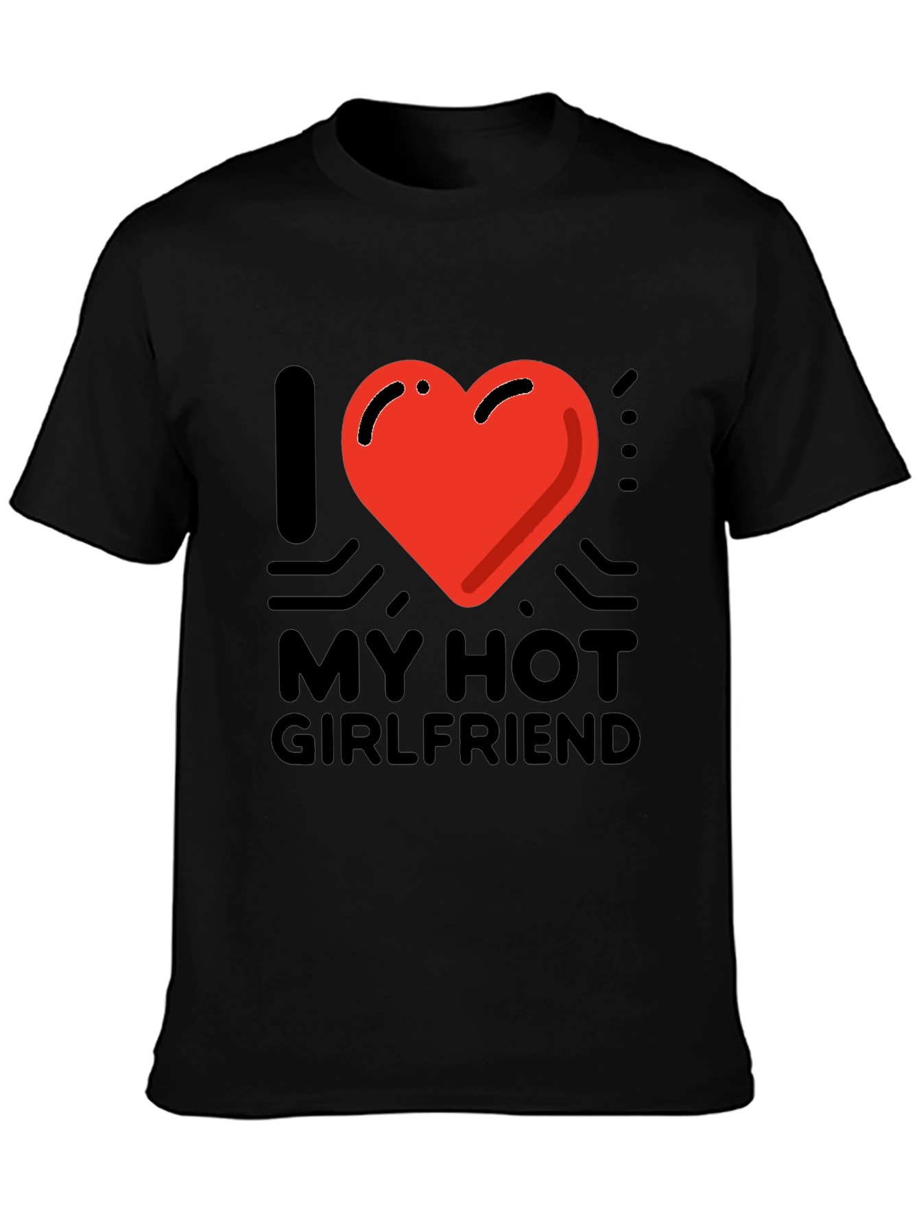 Black I Heart My Hot Girlfriend Graphic Tee - Black view 3