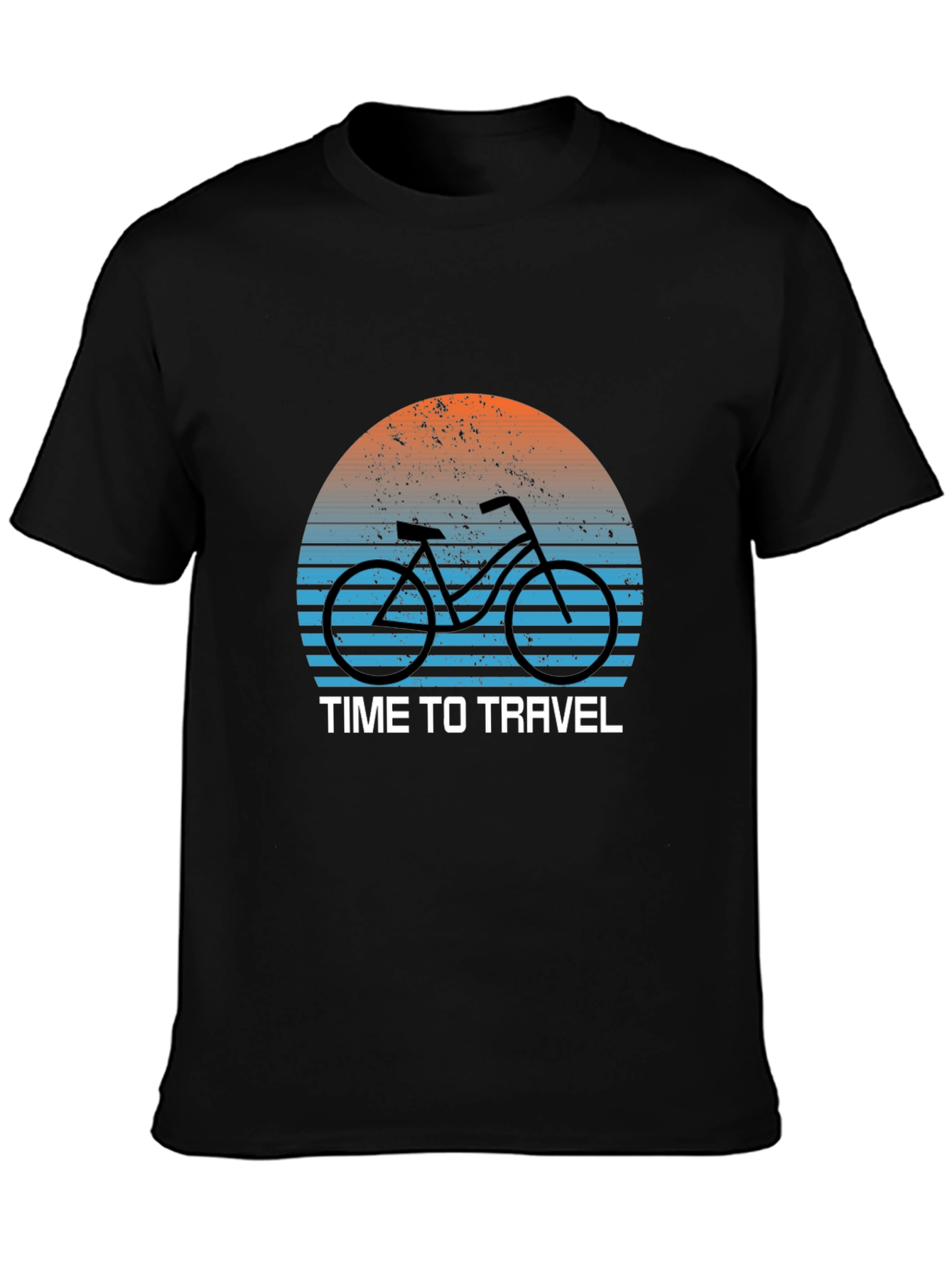 Black Time to Travel Bike Graphic T-Shirt view 3