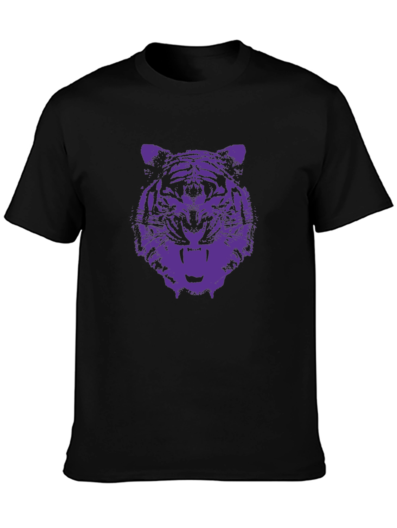 Black Tiger Graphic Tee - Black Cotton T-Shirt view 3