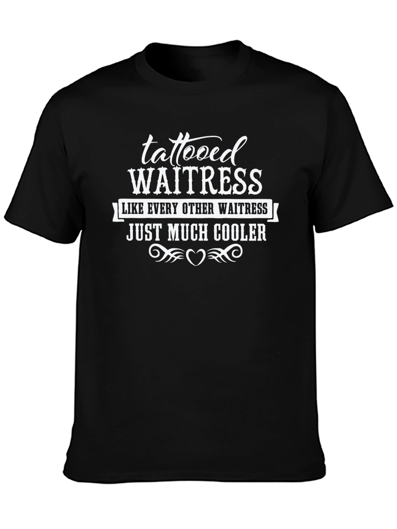 Black Tattooed Waitress Graphic T-Shirt - Cool & Unique! view 3