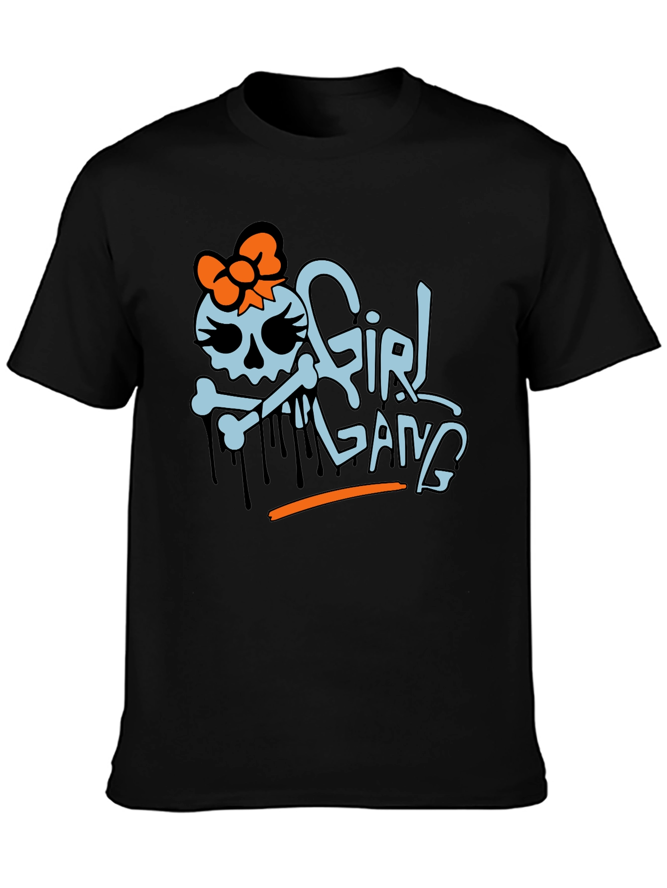 Black Girl Gang Graphic T-Shirt - Trendy Skull Design view 3