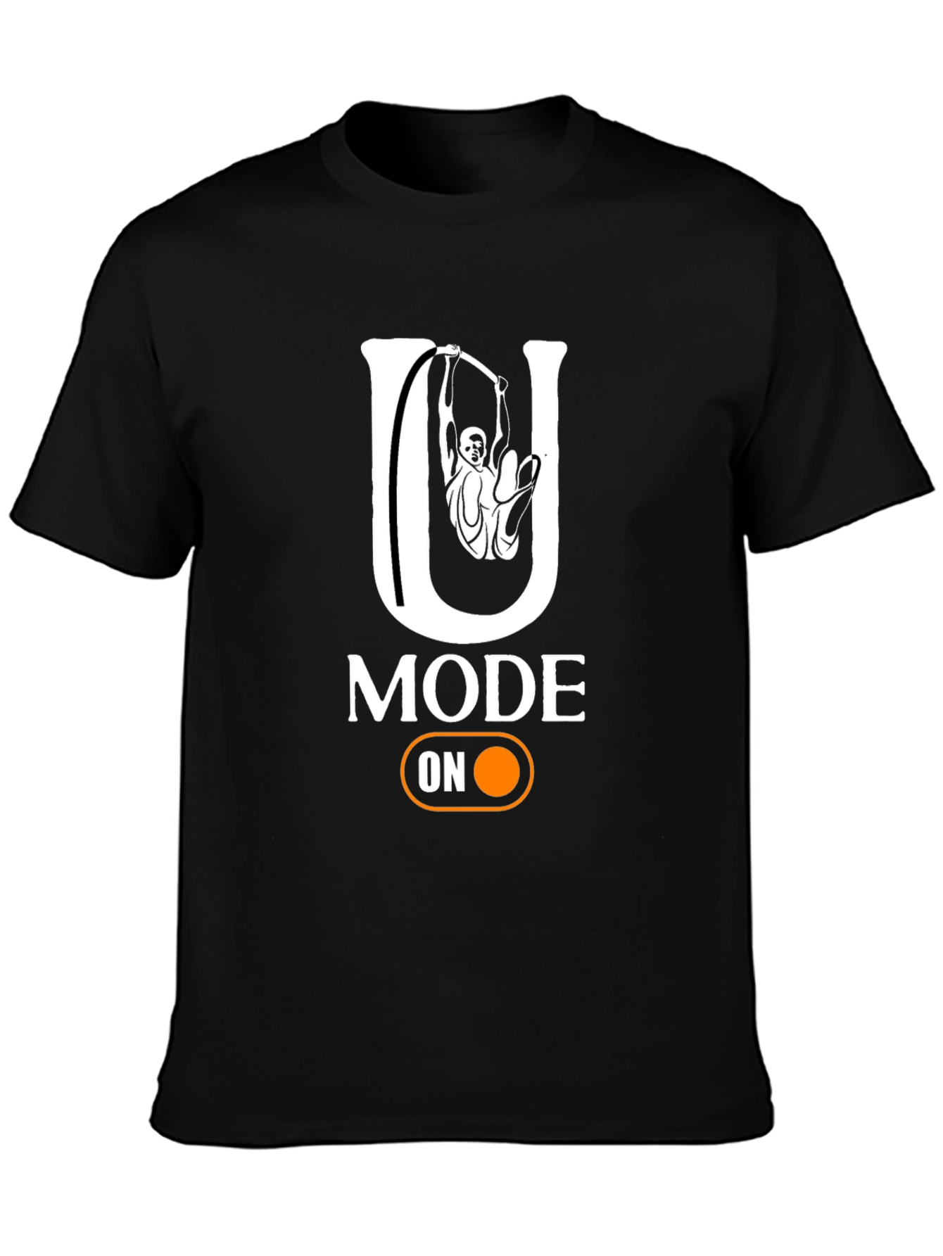 Black U Mode On Black T-Shirt view 3