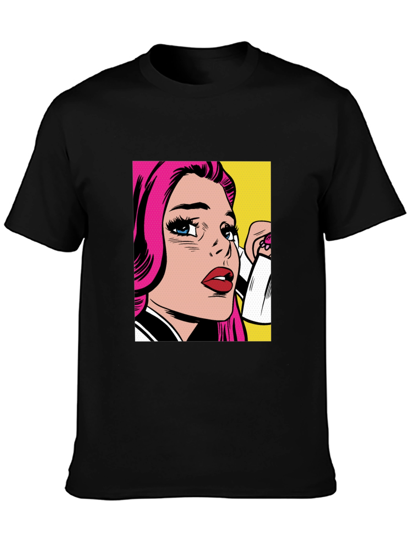 Black Pop Art Graphic Black T-Shirt view 3