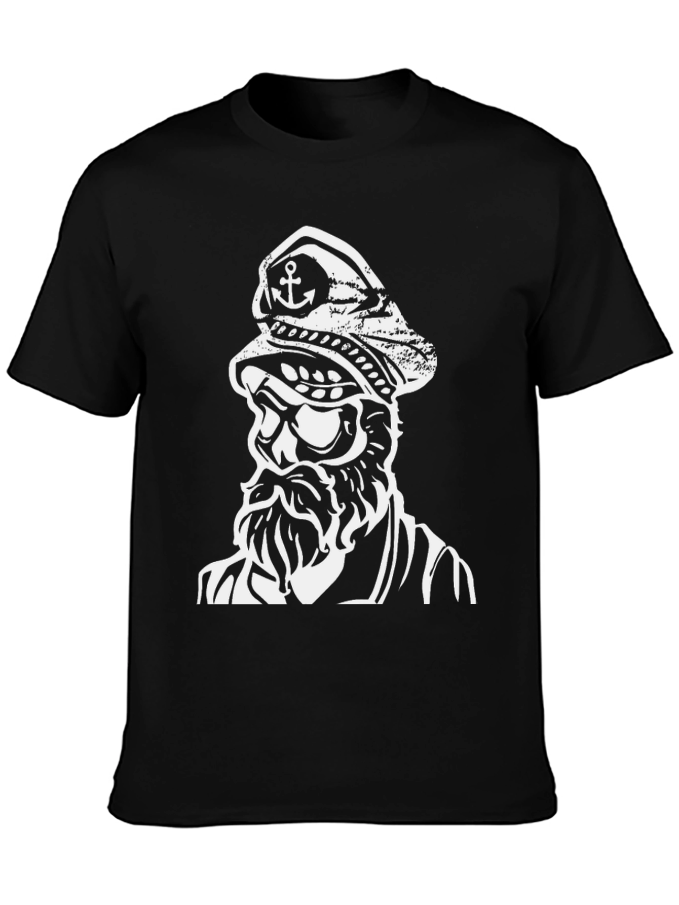 Black Nautical Captain Graphic Black T-Shirt view 3