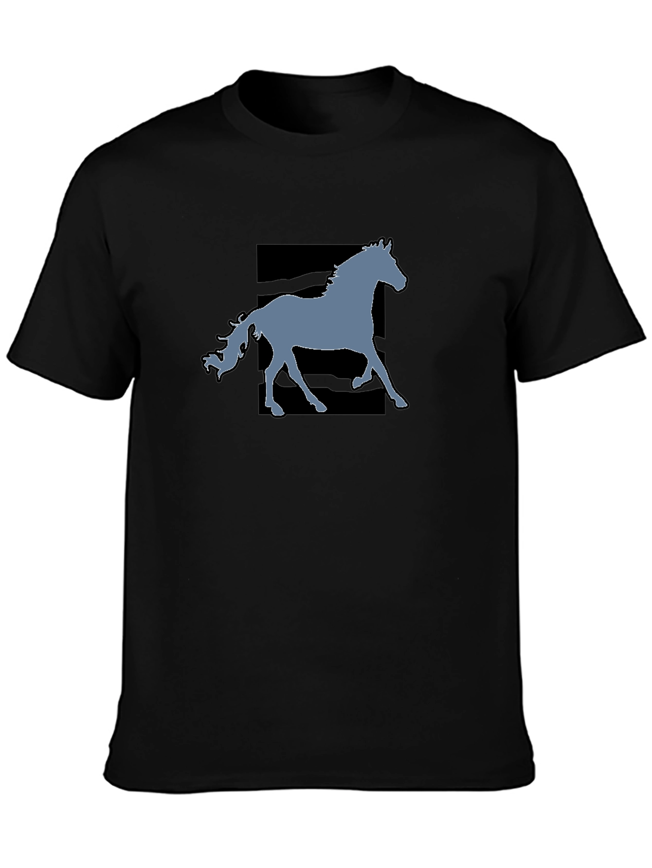 Black Black Horse Graphic Tee - Stylish Men's Casual T-Shirt view 3