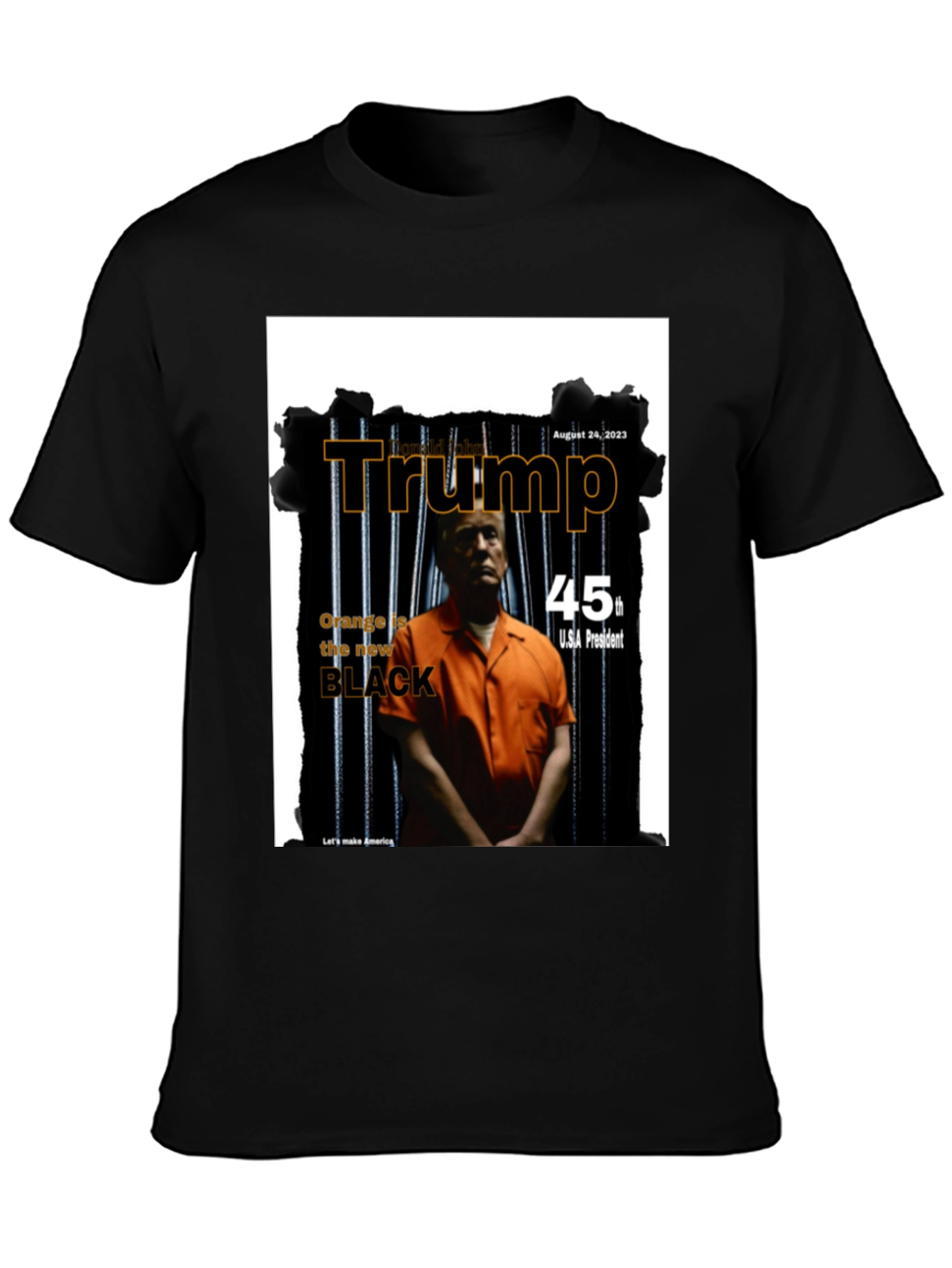 Black Trump Mugshot T-Shirt - Political Statement Tee view 3