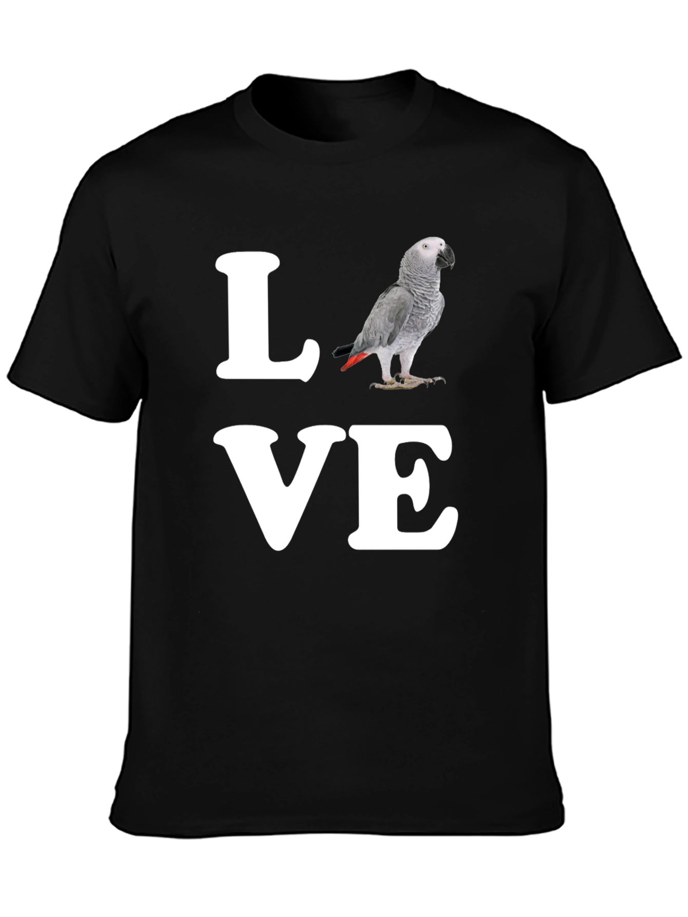 Black Love Parrot T-Shirt - Unique Graphic Tee view 3