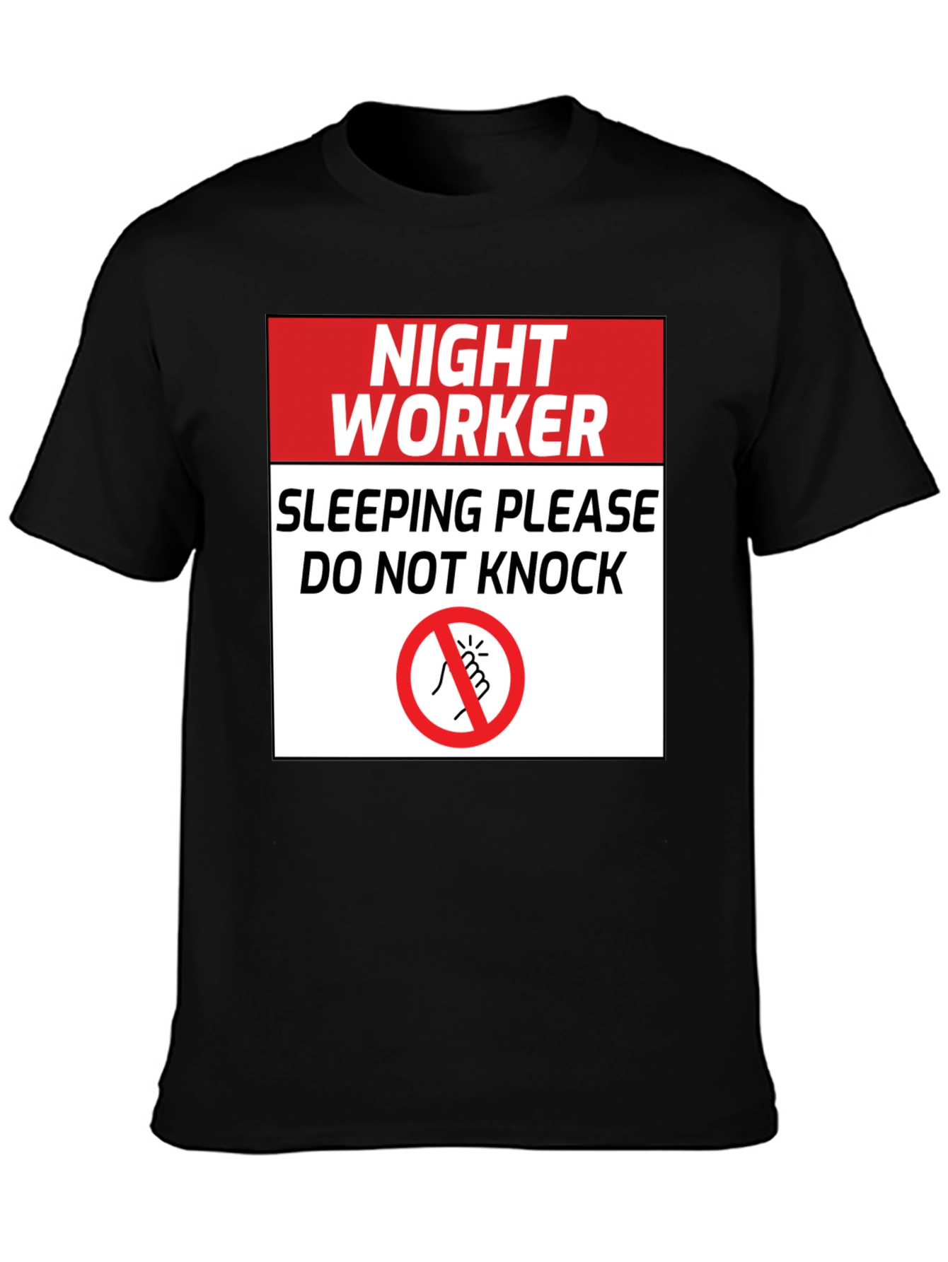 Black Night Worker Sleeping - Do Not Knock Graphic Tee view 3