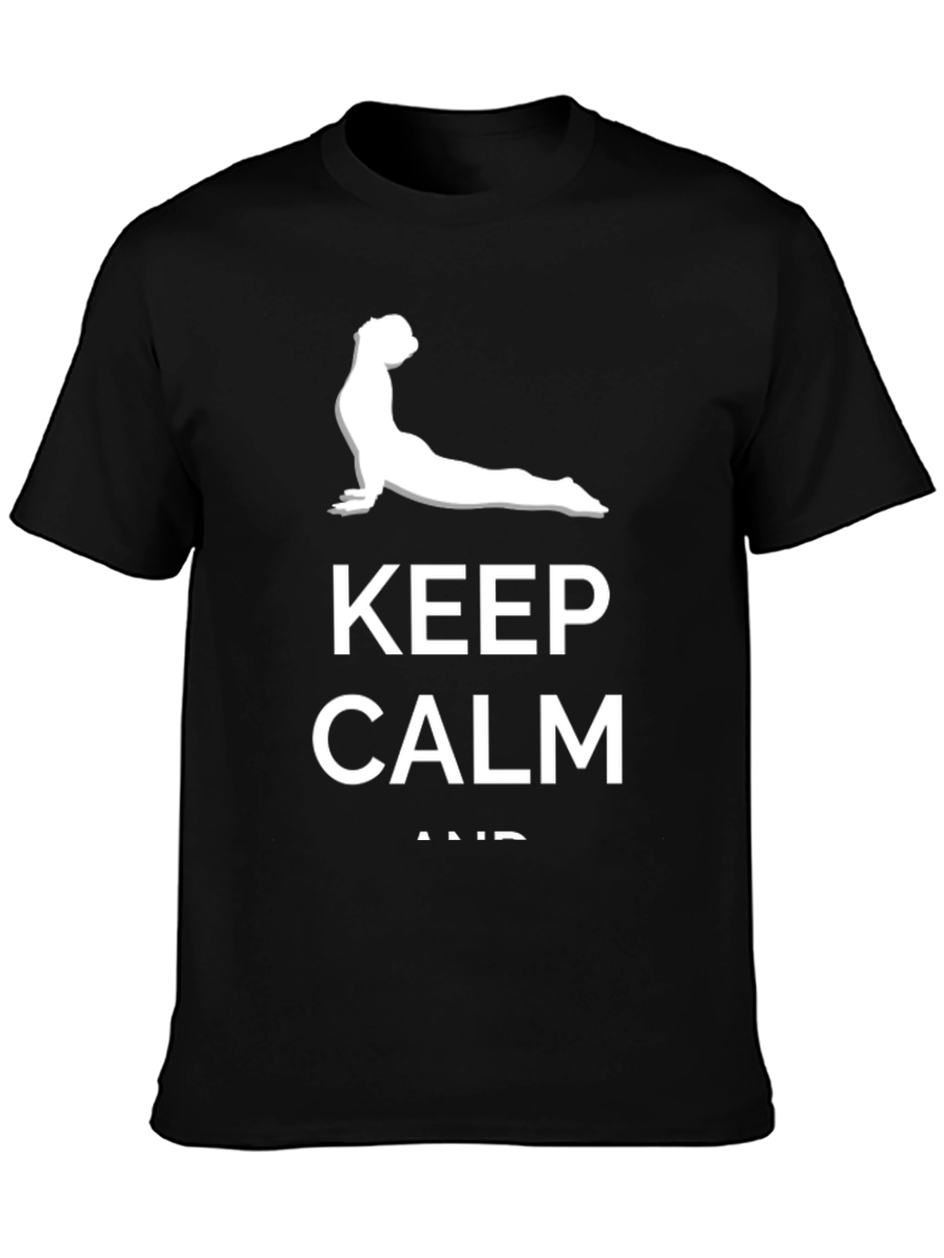 Black Keep Calm Yoga Dog T-Shirt - Black view 3