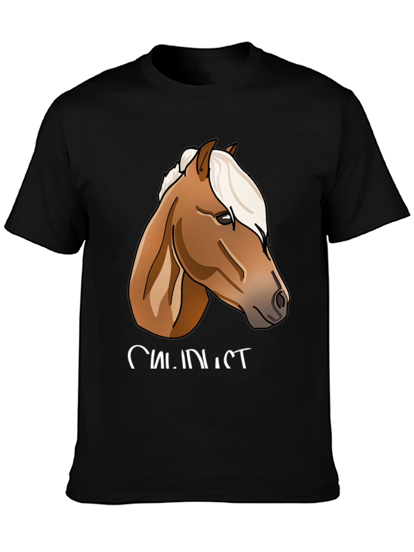 Black Horse Graphic Print Black T-Shirt view 3