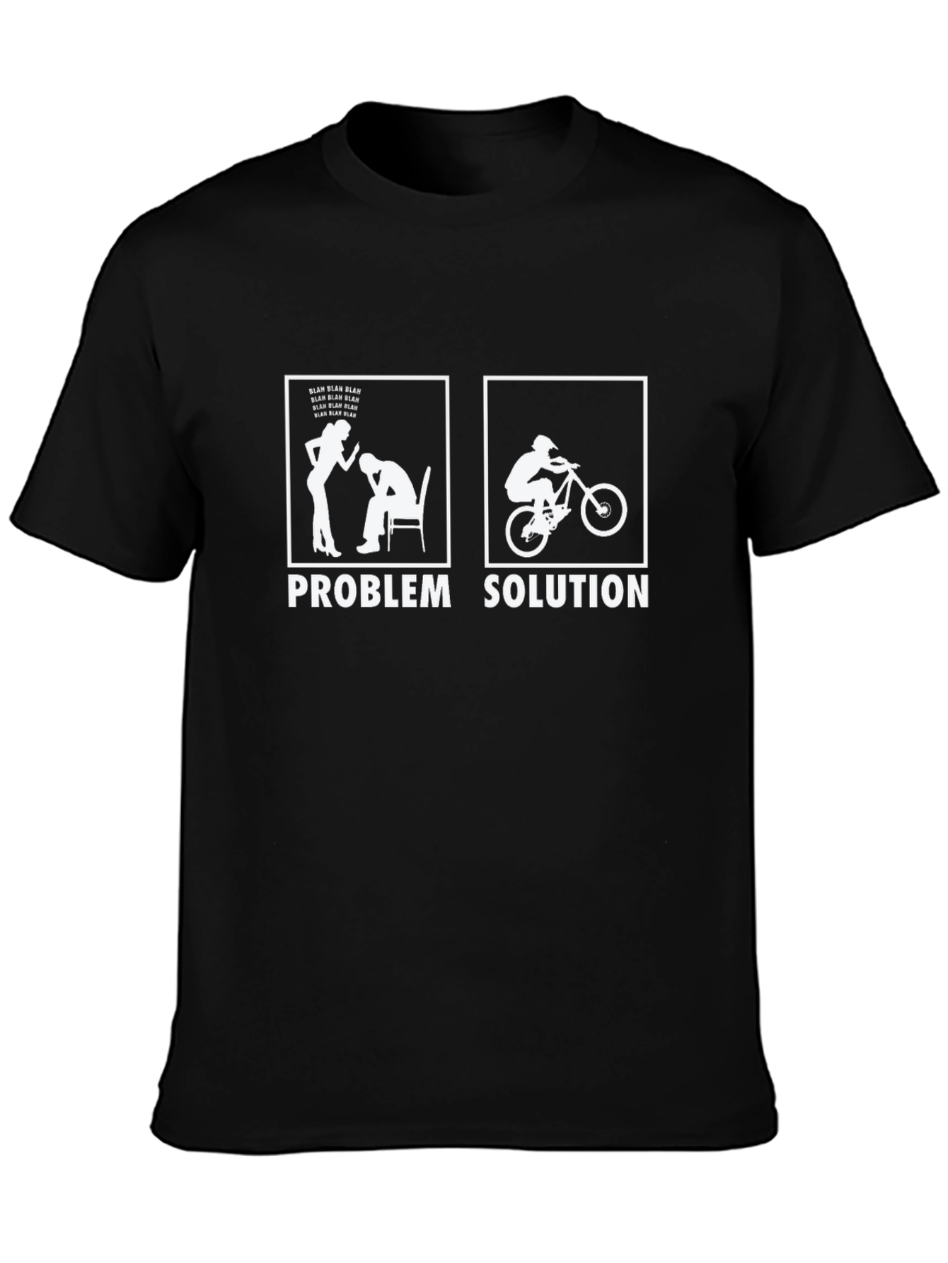 Black Problem Solution Biker Graphic T-Shirt view 3