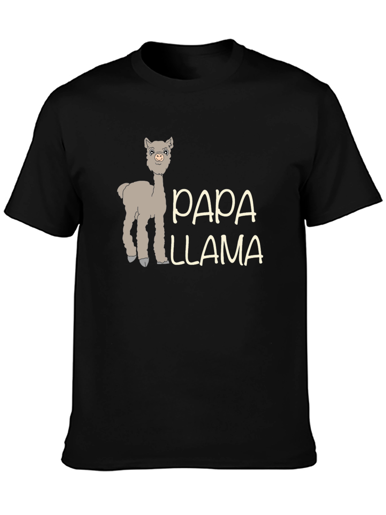 Black Papa Llama Graphic Tee - Men's Black T-Shirt view 3