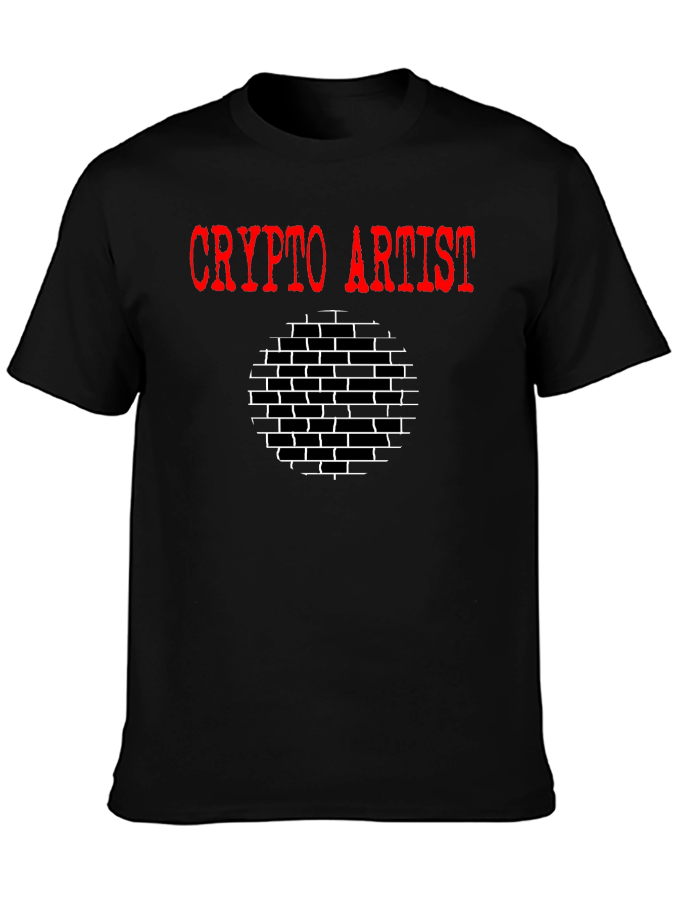 Black Crypto Artist Graphic Tee - Black Cotton T-Shirt view 3