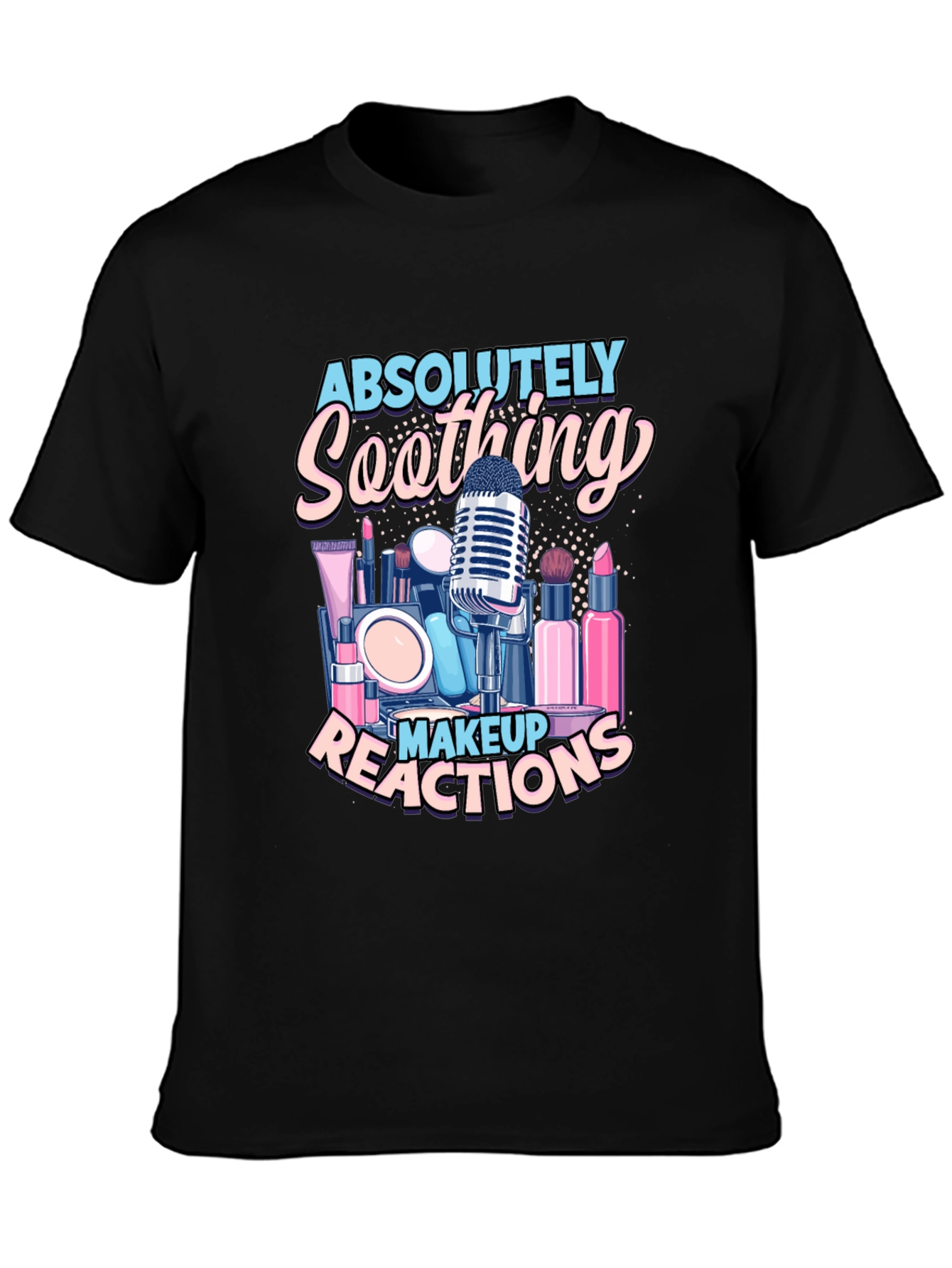 Black Soothing Makeup Reactions T-Shirt view 3