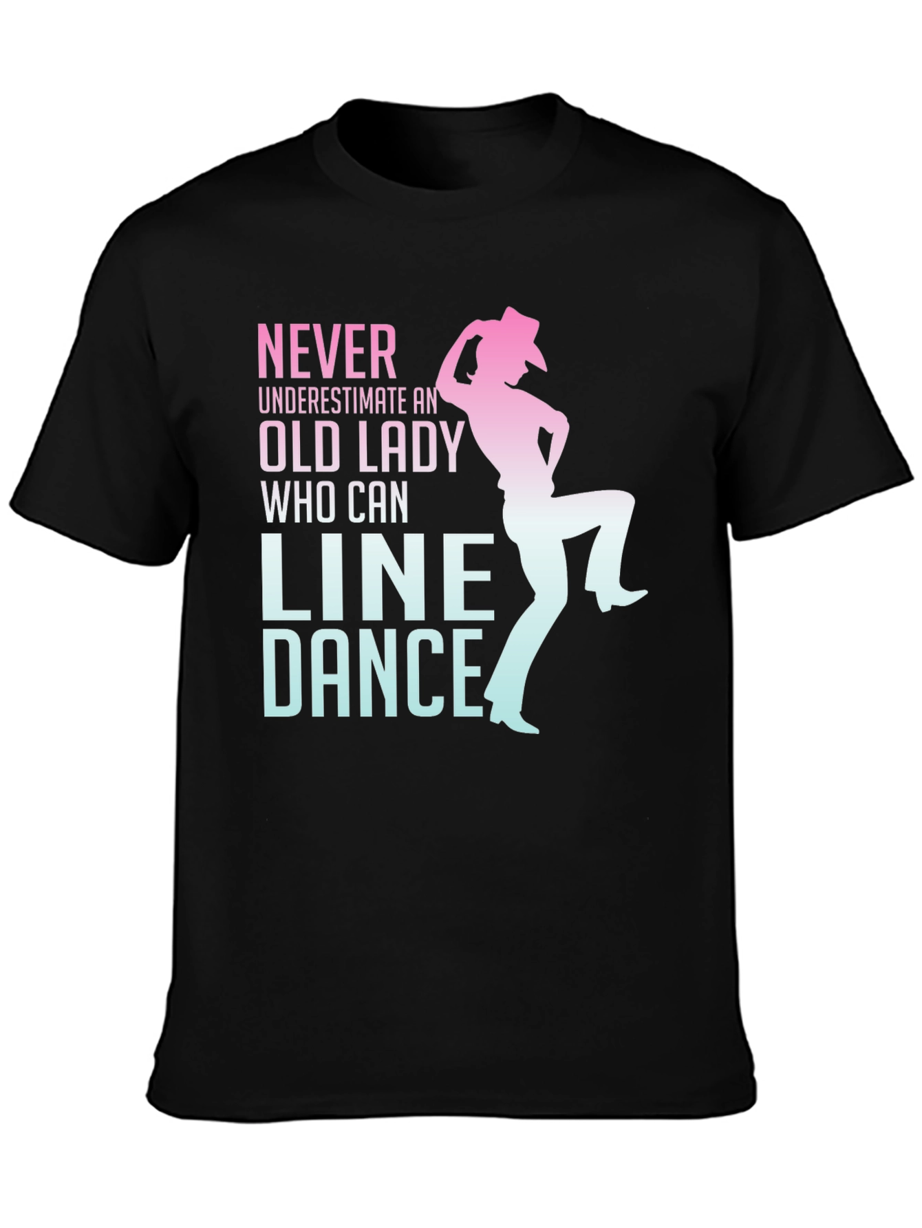 Black Line Dance Old Lady Graphic Tee view 3