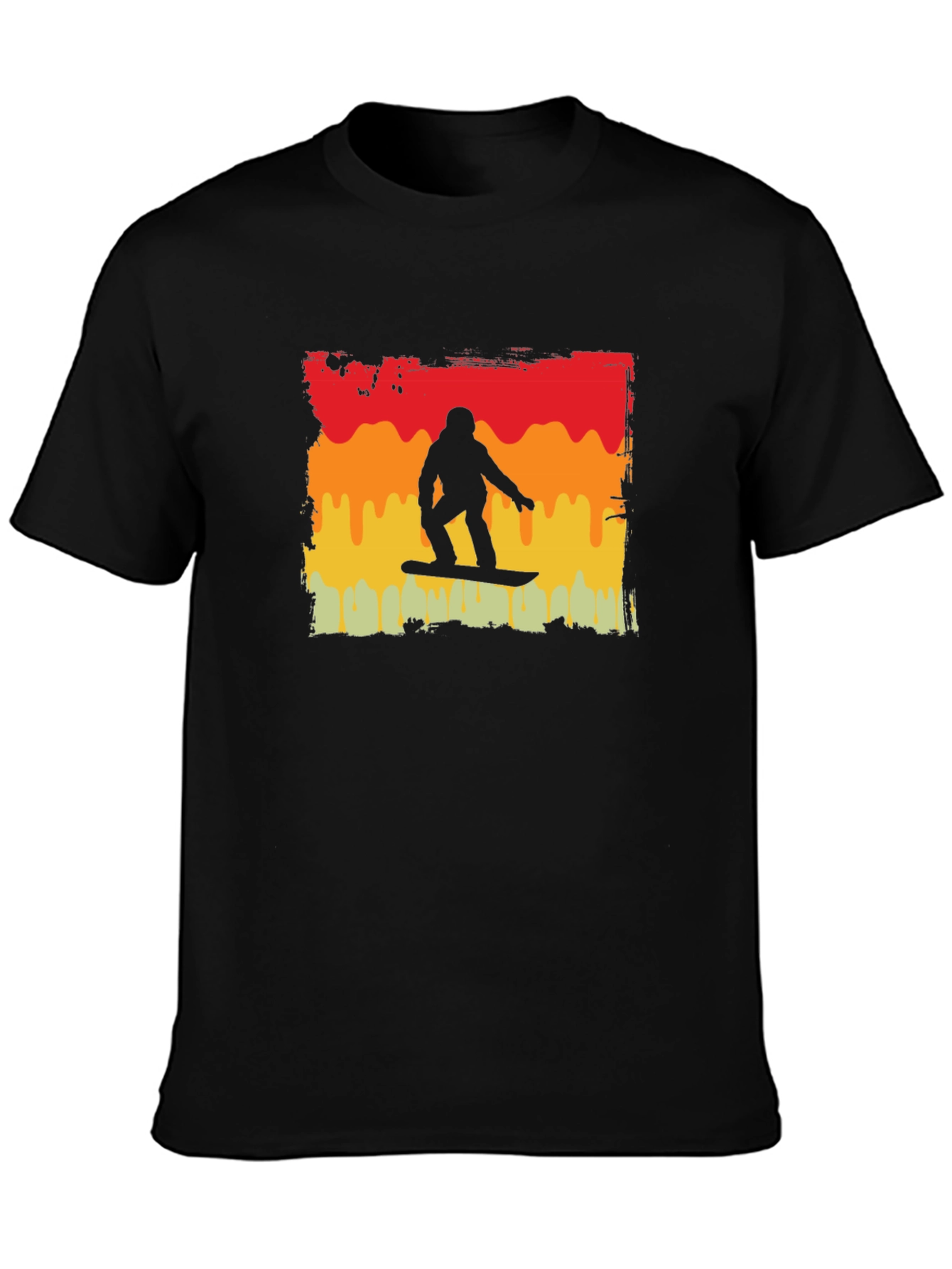 Black Retro Snowboarder Graphic Tee - Black view 3