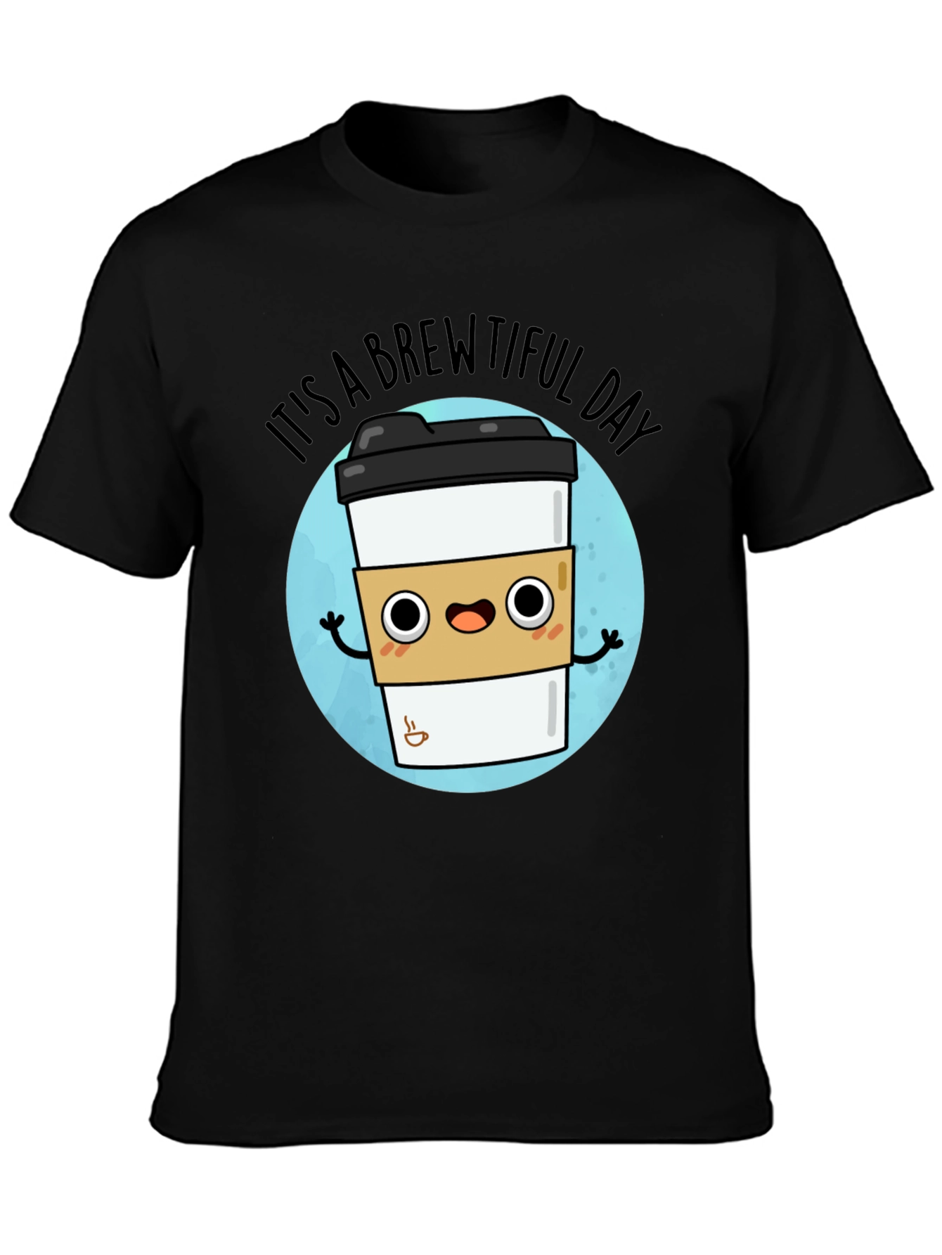 Black Brewtiful Day Graphic T-Shirt - Coffee Lover Tee view 3