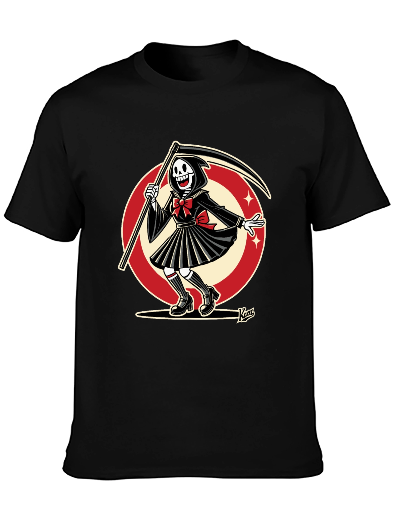 Black Grim Reaper T-Shirt - Anime Style view 3