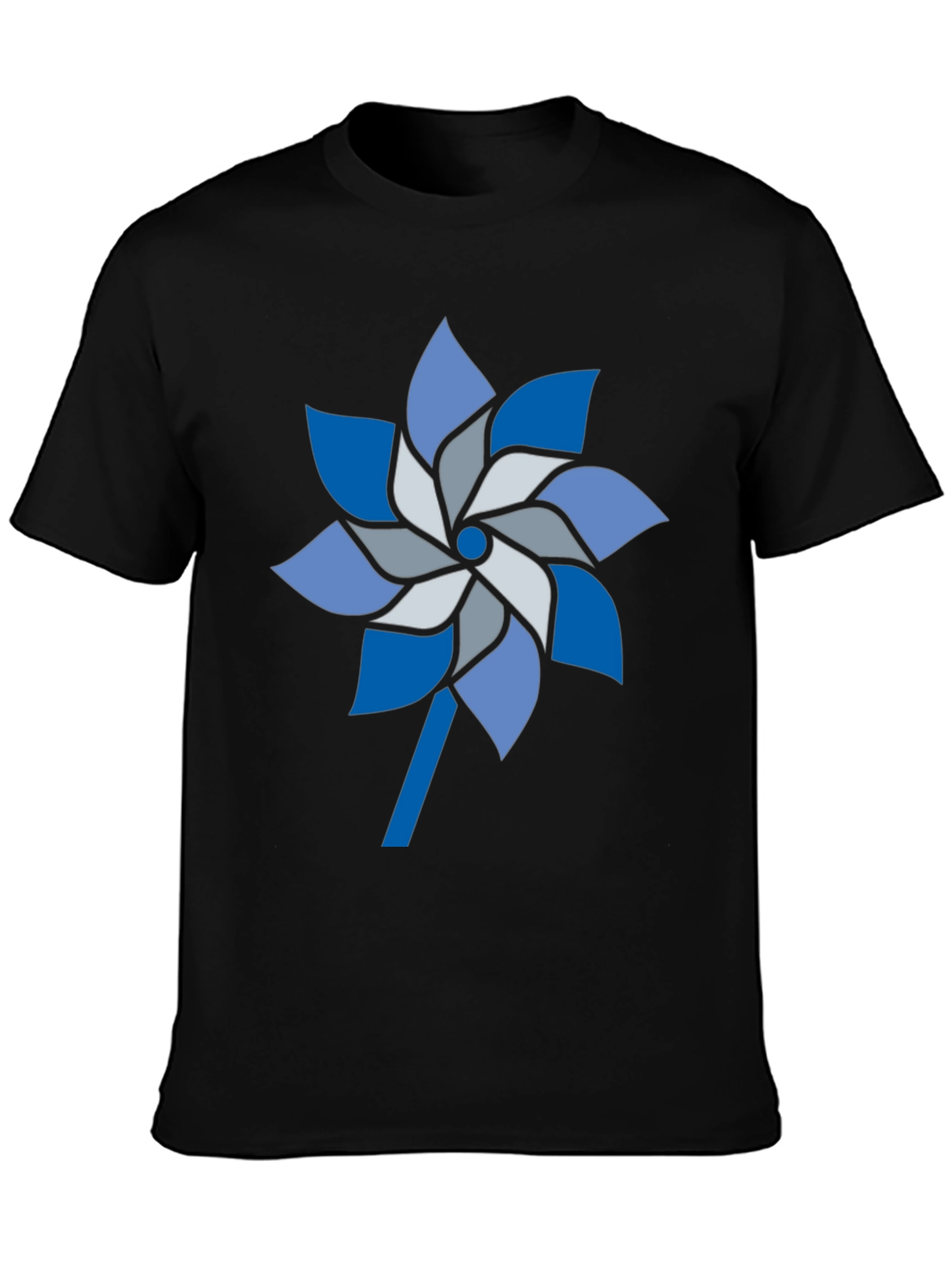 Black Pinwheel Graphic Tee - Stylish Men's Casual Shirt view 3