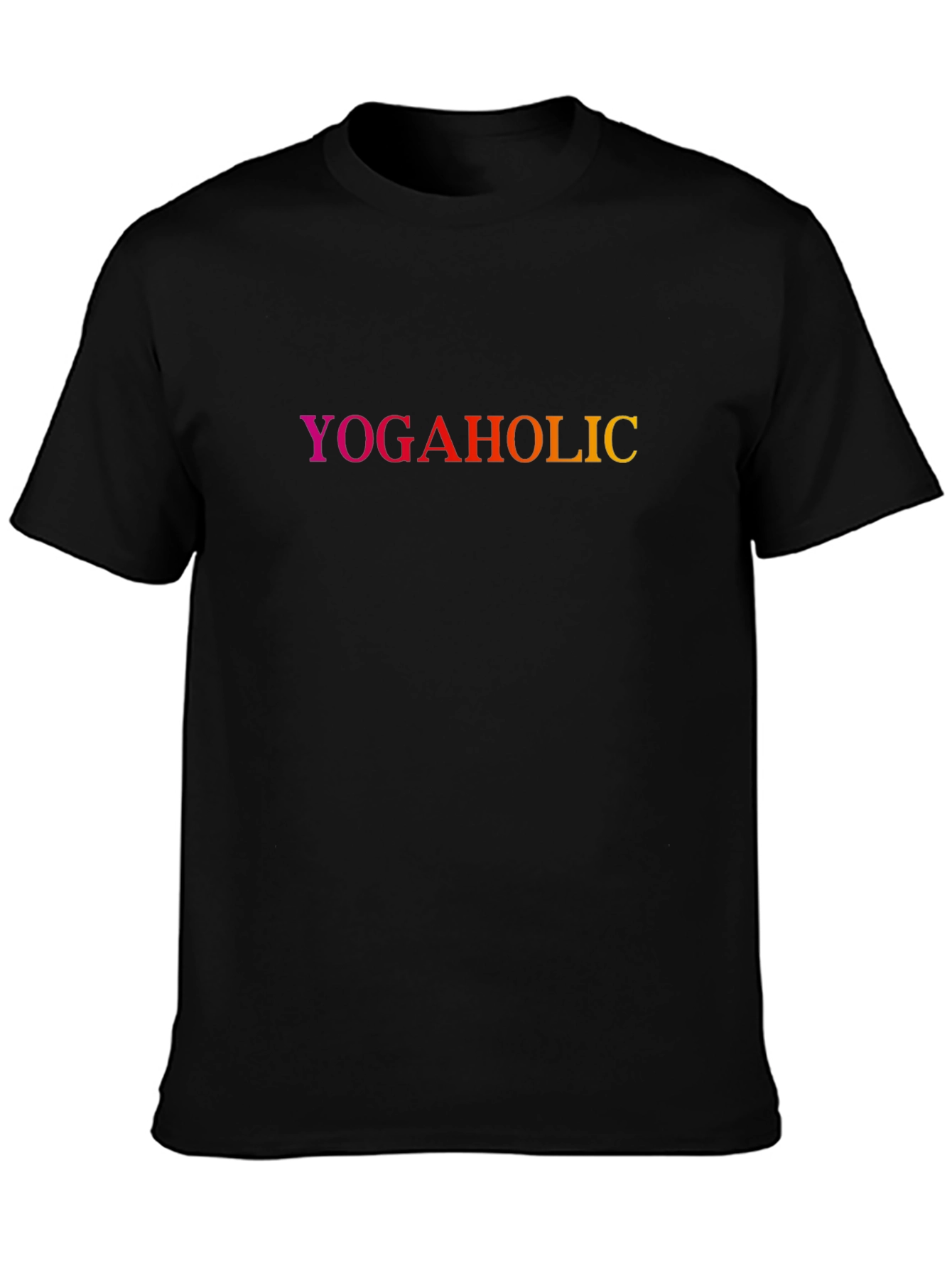 Black Yogaholic Gradient Tee - Black Cotton Blend view 3