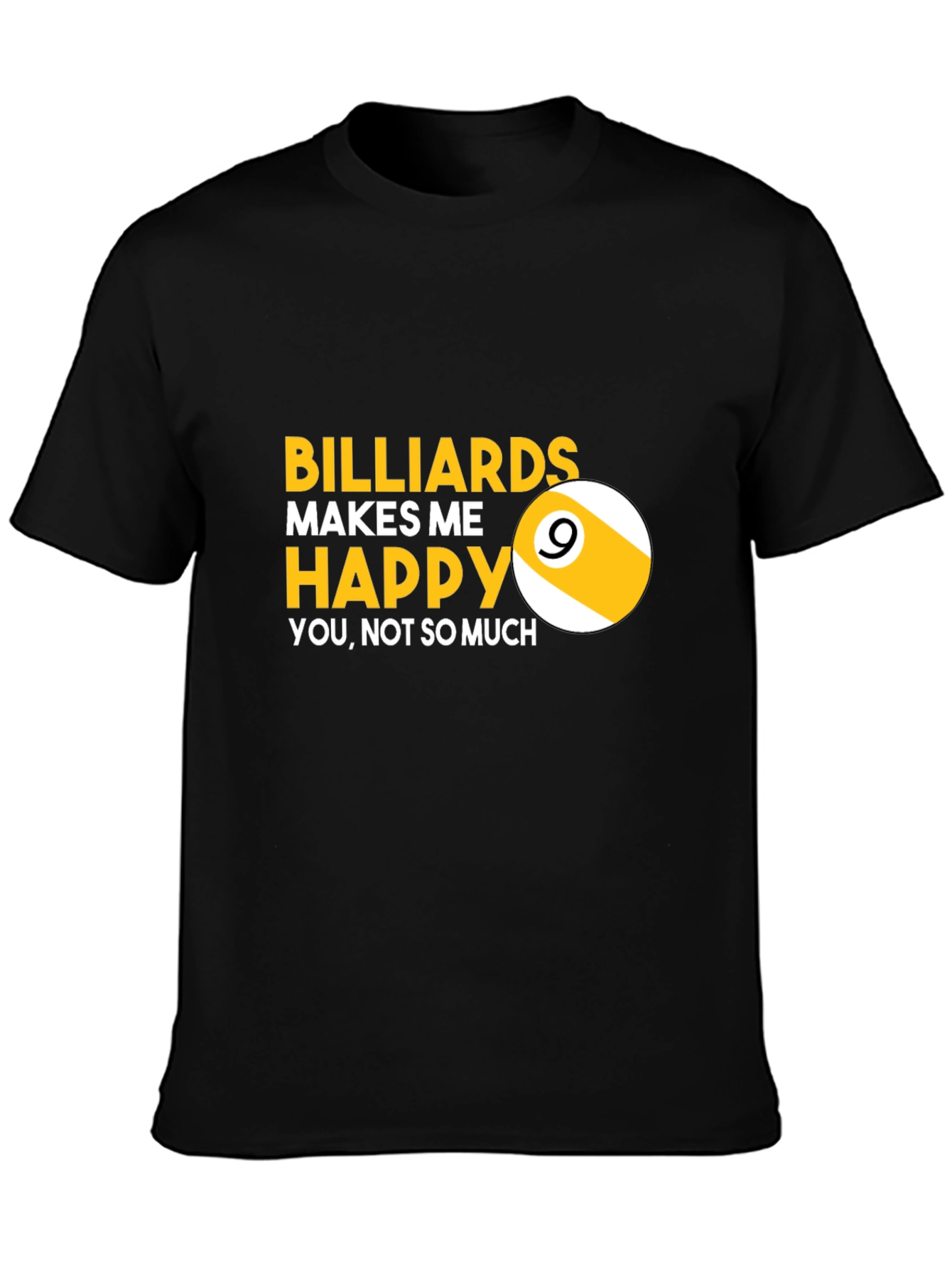 Black Billiards Makes Me Happy T-Shirt view 3