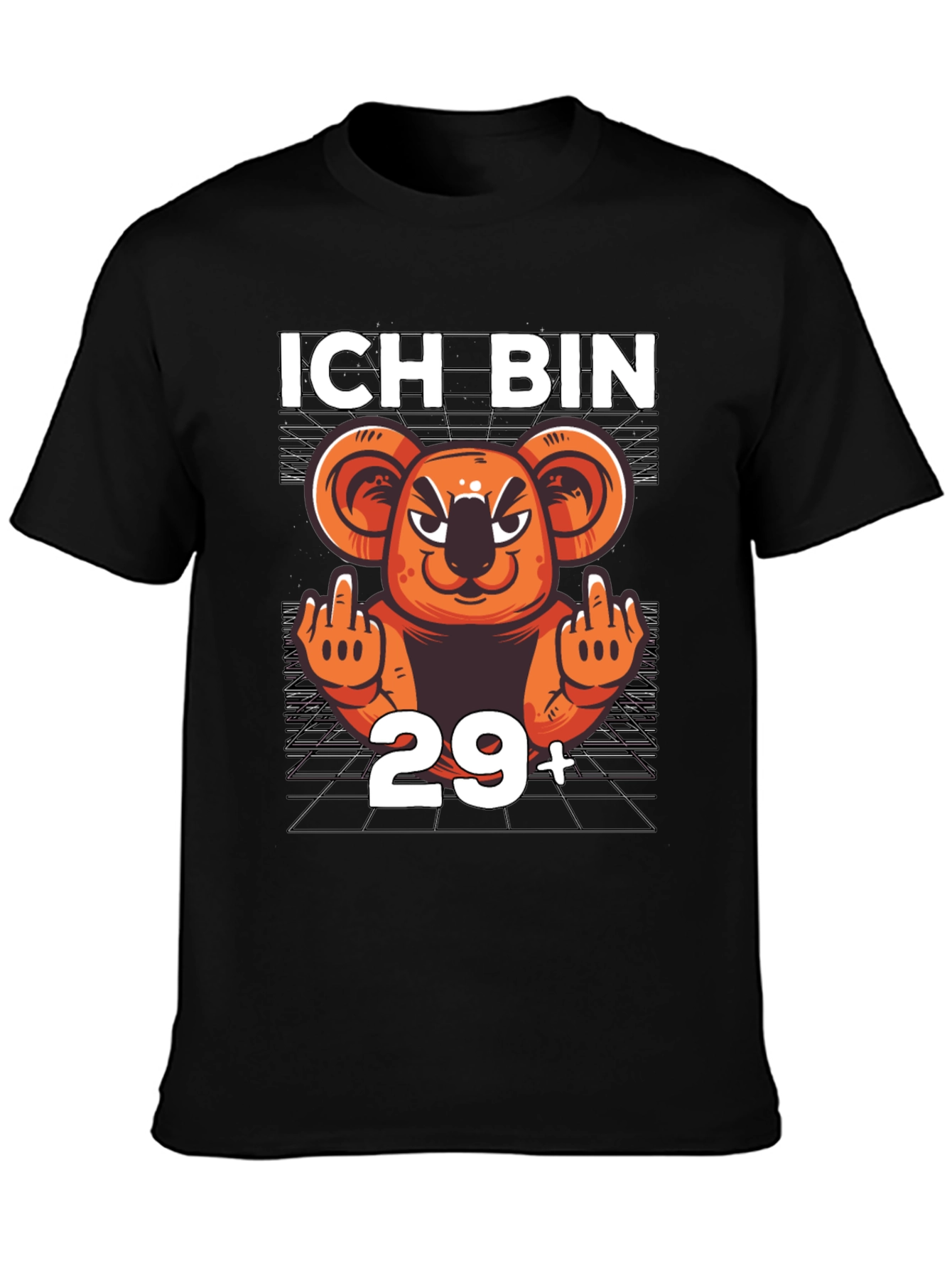 Black Ich Bin 29+ Koala T-Shirt view 3