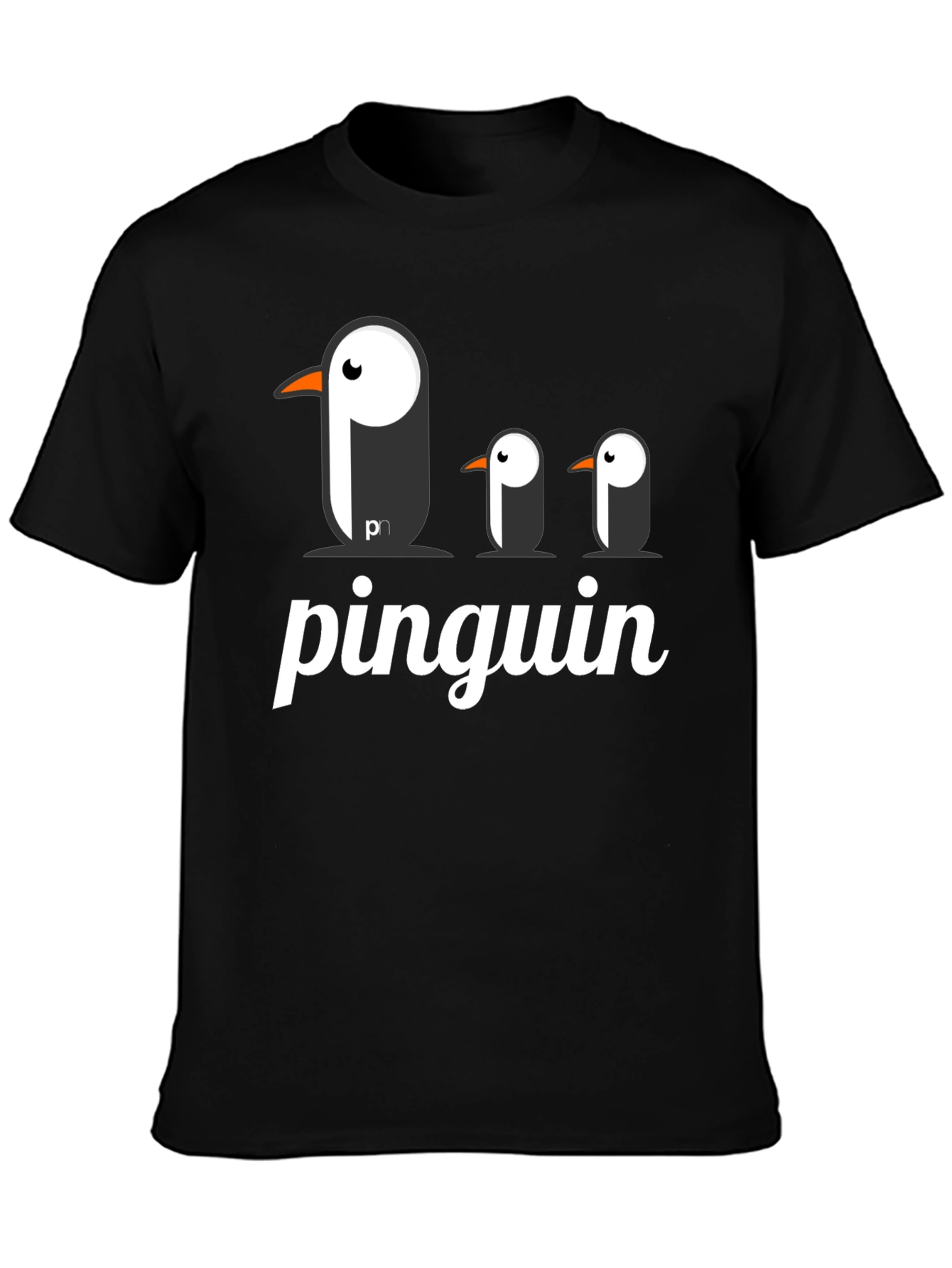 Black Pinguin Graphic T-Shirt - Black Cotton Tee view 3