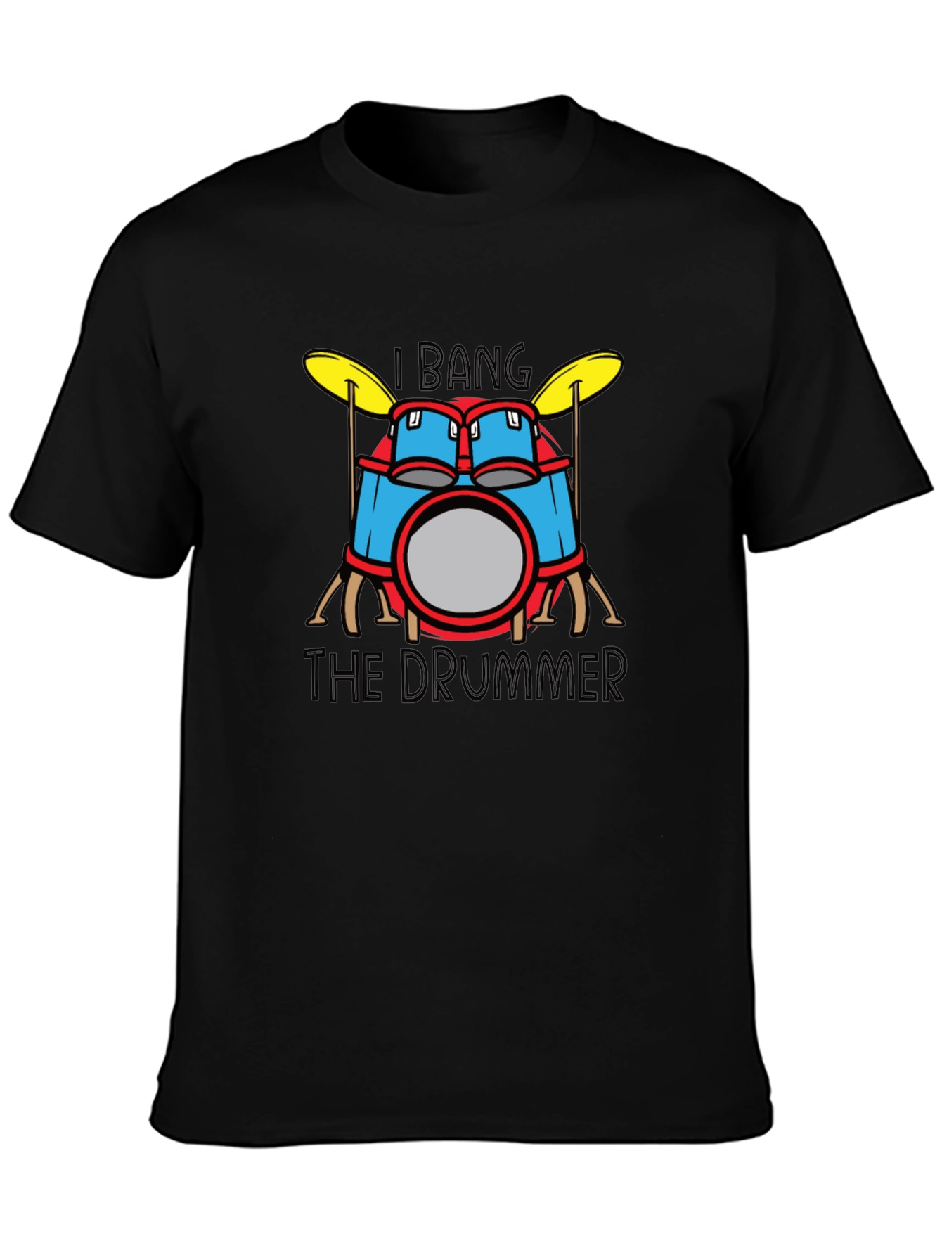 Black I Bang The Drummer T-Shirt - Funny Drum Set Tee view 3