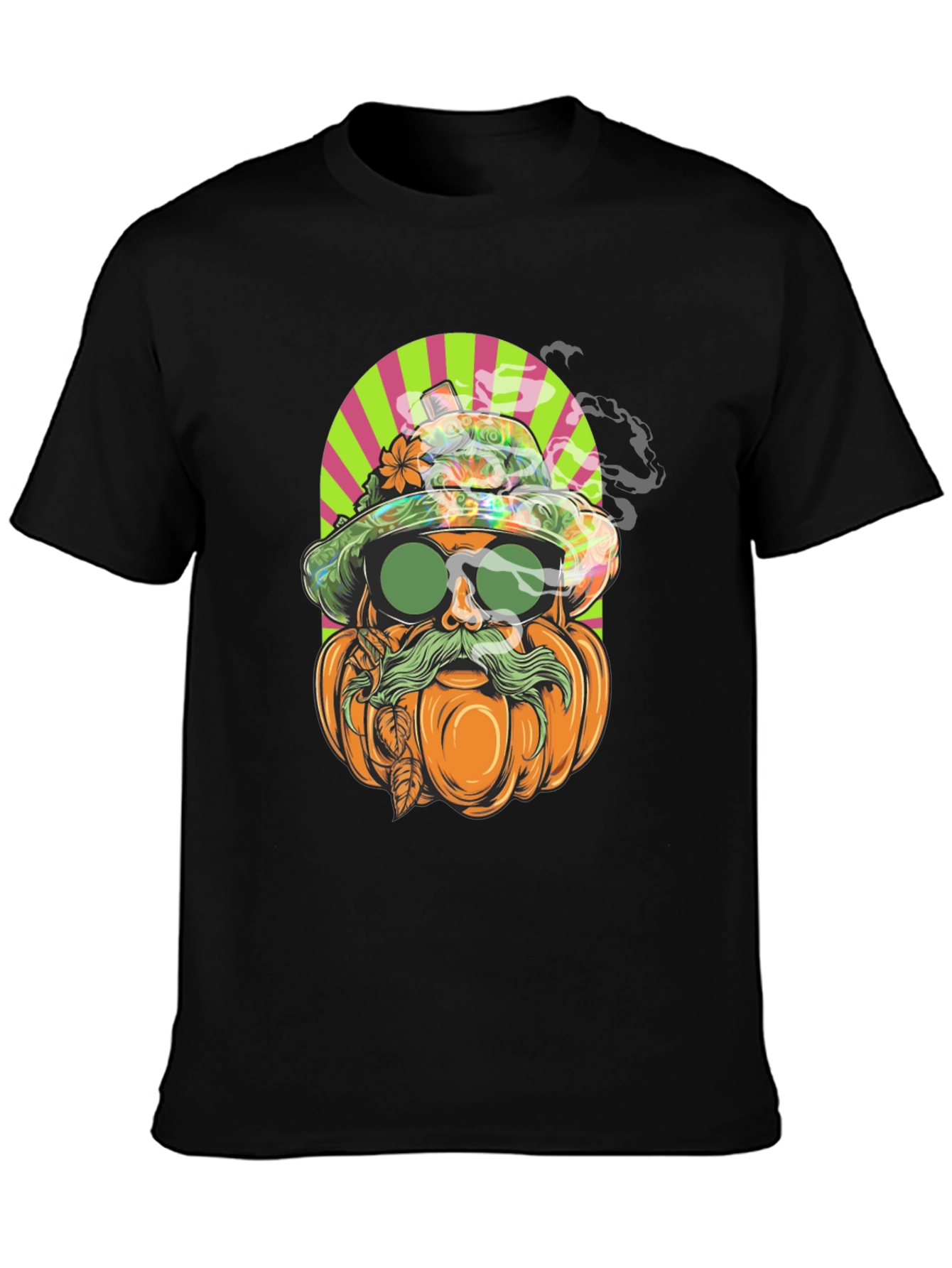 Black Pumpkin Man Graphic Tee - Halloween Style view 3