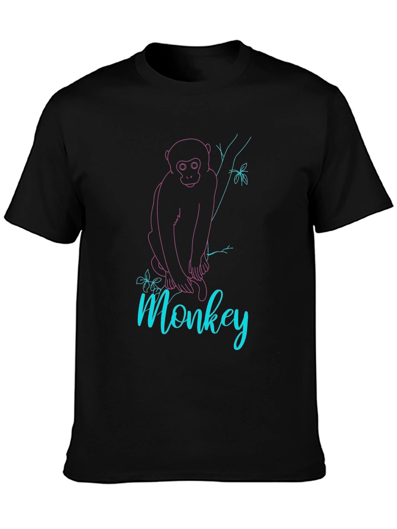 Black Monkey Graphic Tee - Black Cotton Blend view 3