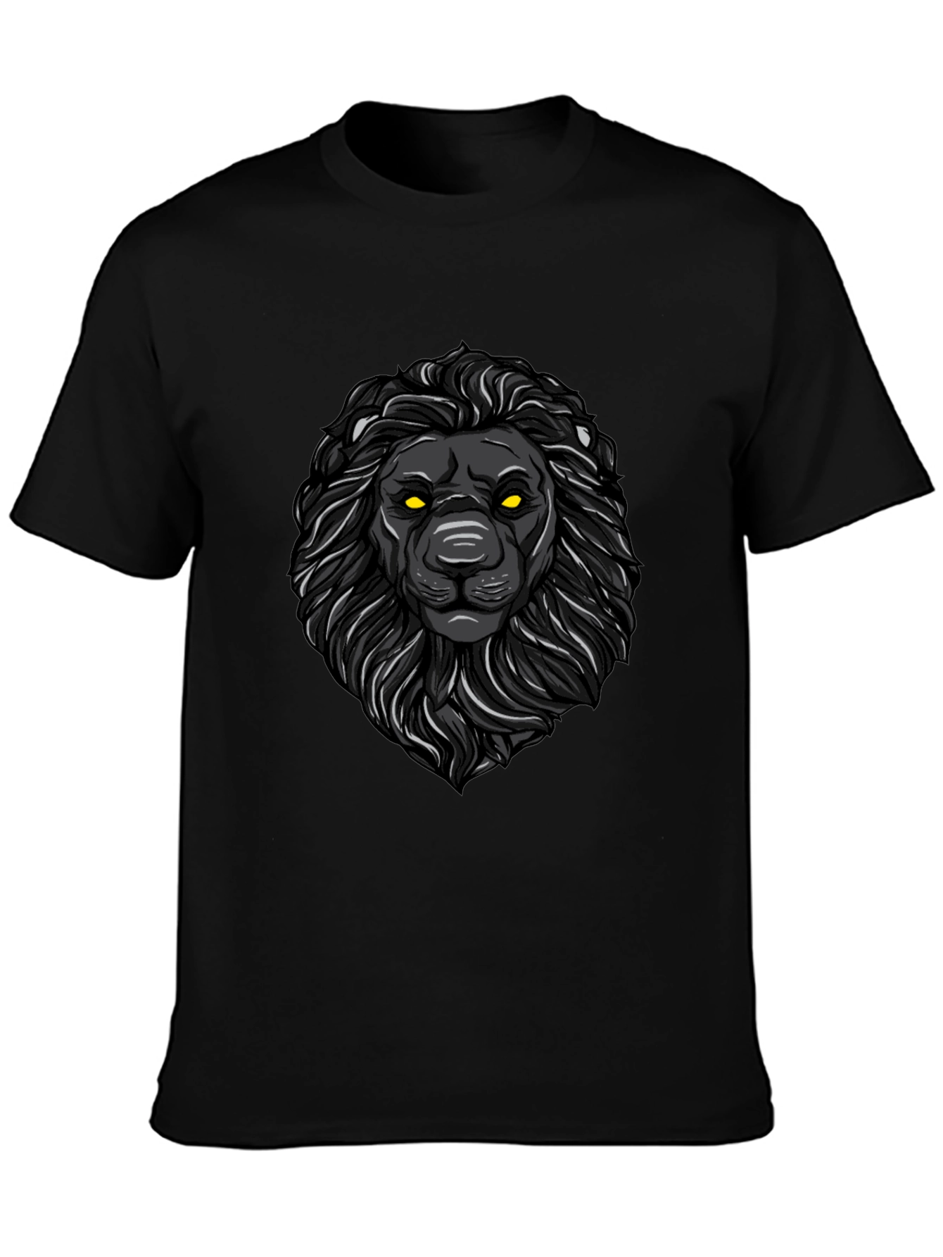 Black Black Lion Graphic Tee - Men's Stylish Crew Neck view 3