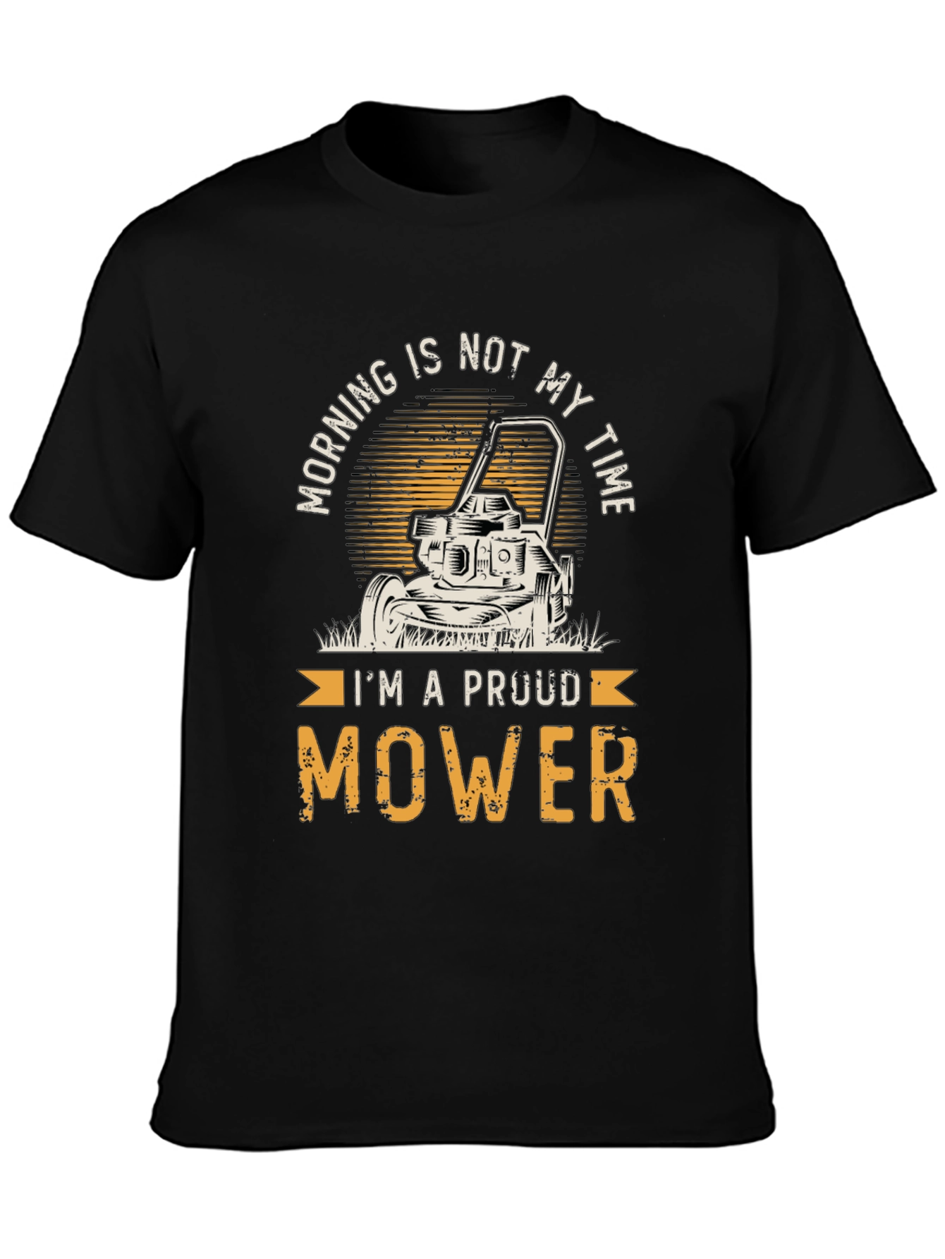 Black Proud Mower T-Shirt - Funny Landscaping Tee view 3
