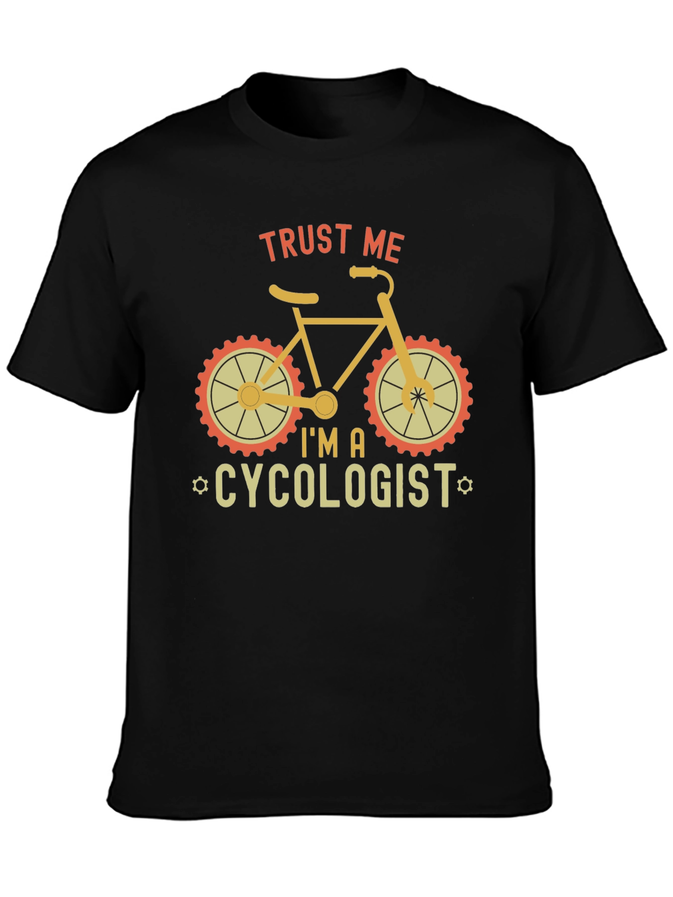 Black Trust Me I'm A Cycologist T-Shirt view 3
