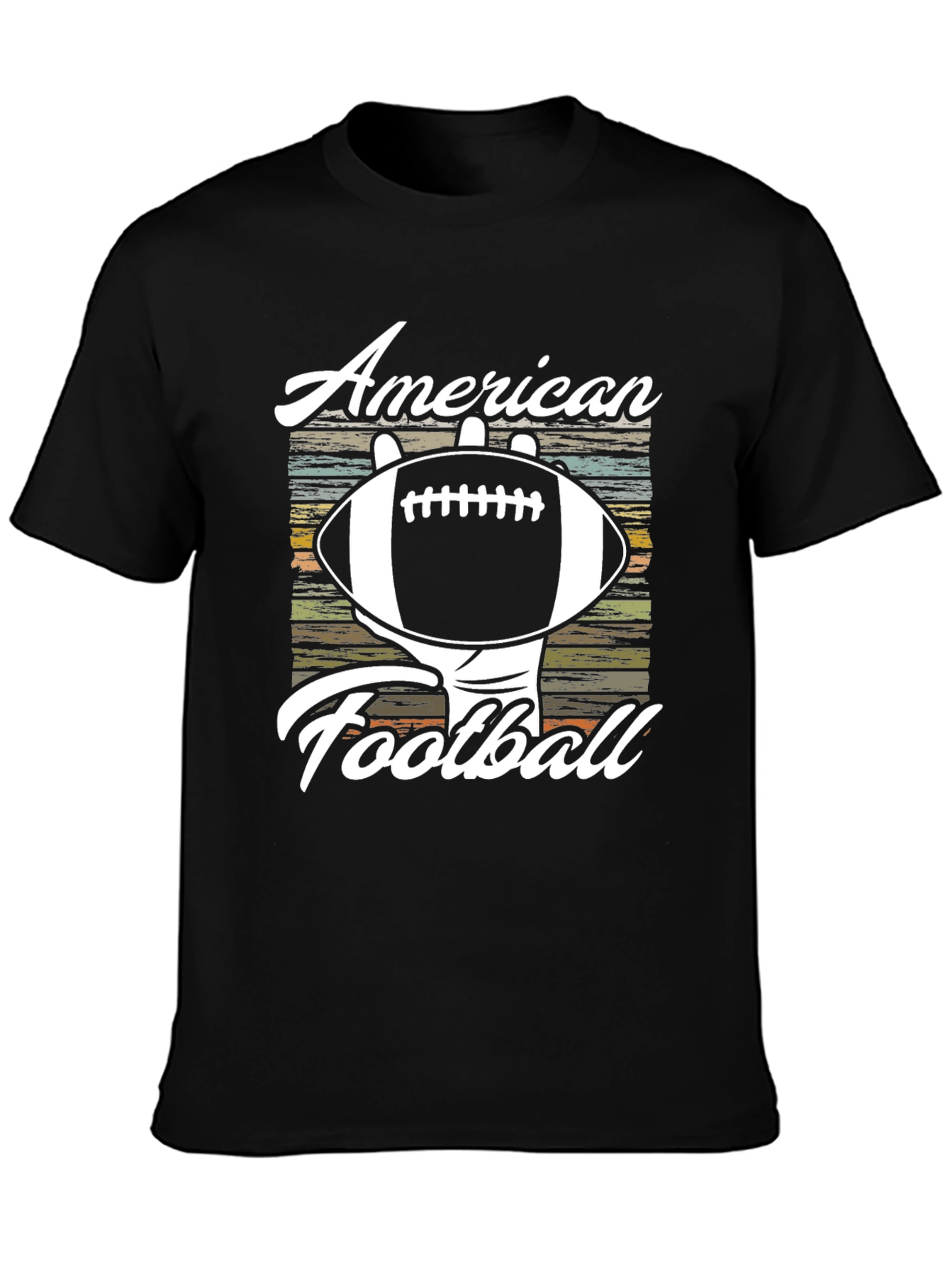 Black American Football Graphic Tee view 3