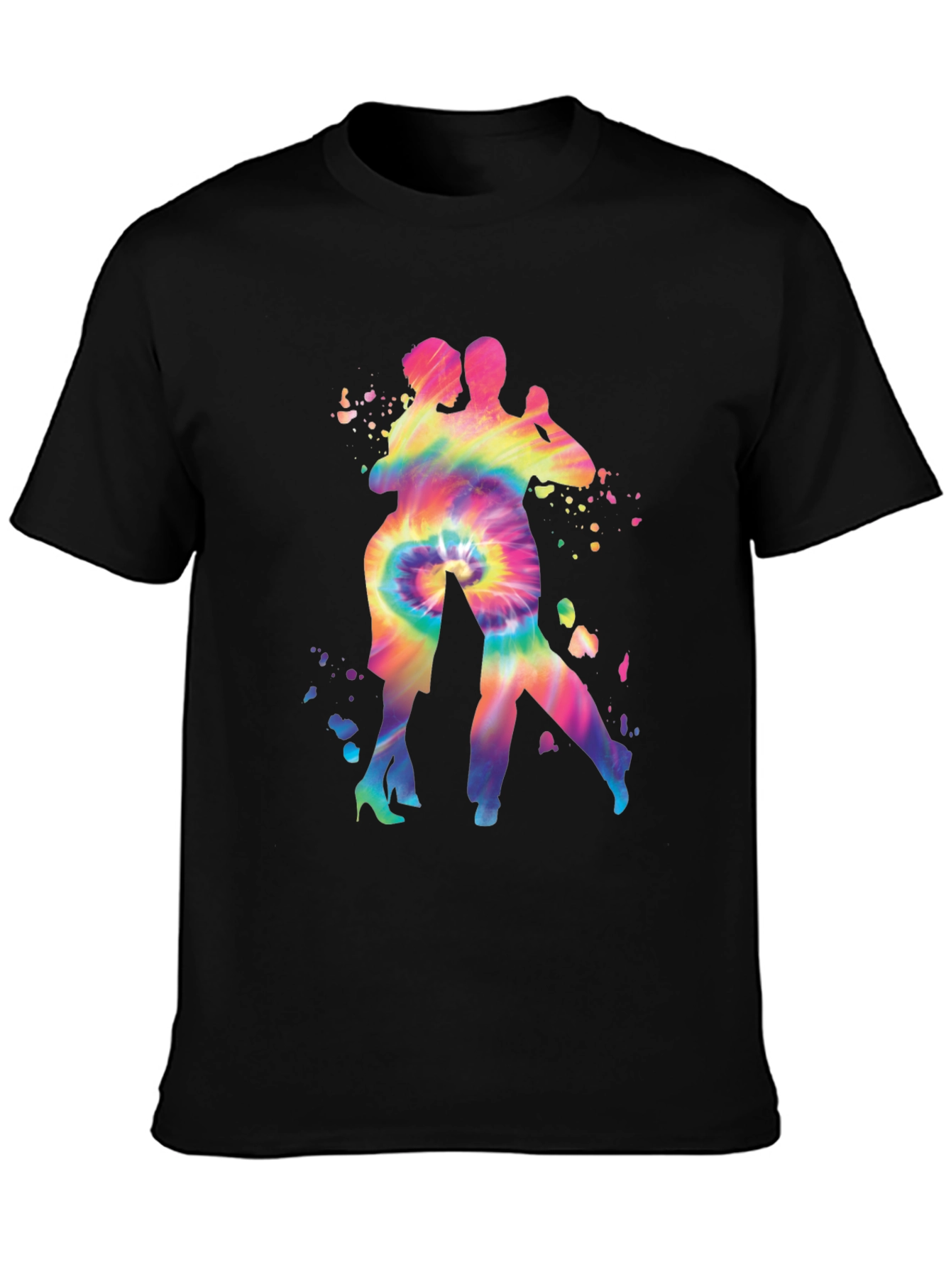 Black Tie Dye Tango Couple Graphic Tee view 3