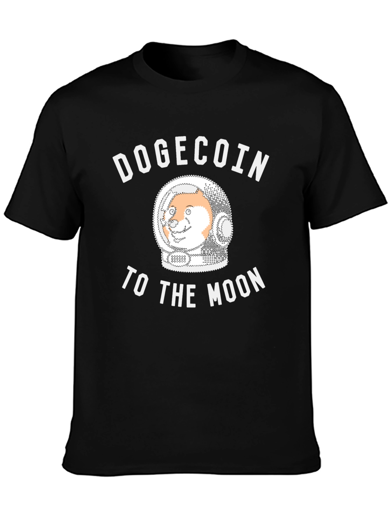 Black Dogecoin To The Moon Black T-Shirt view 3